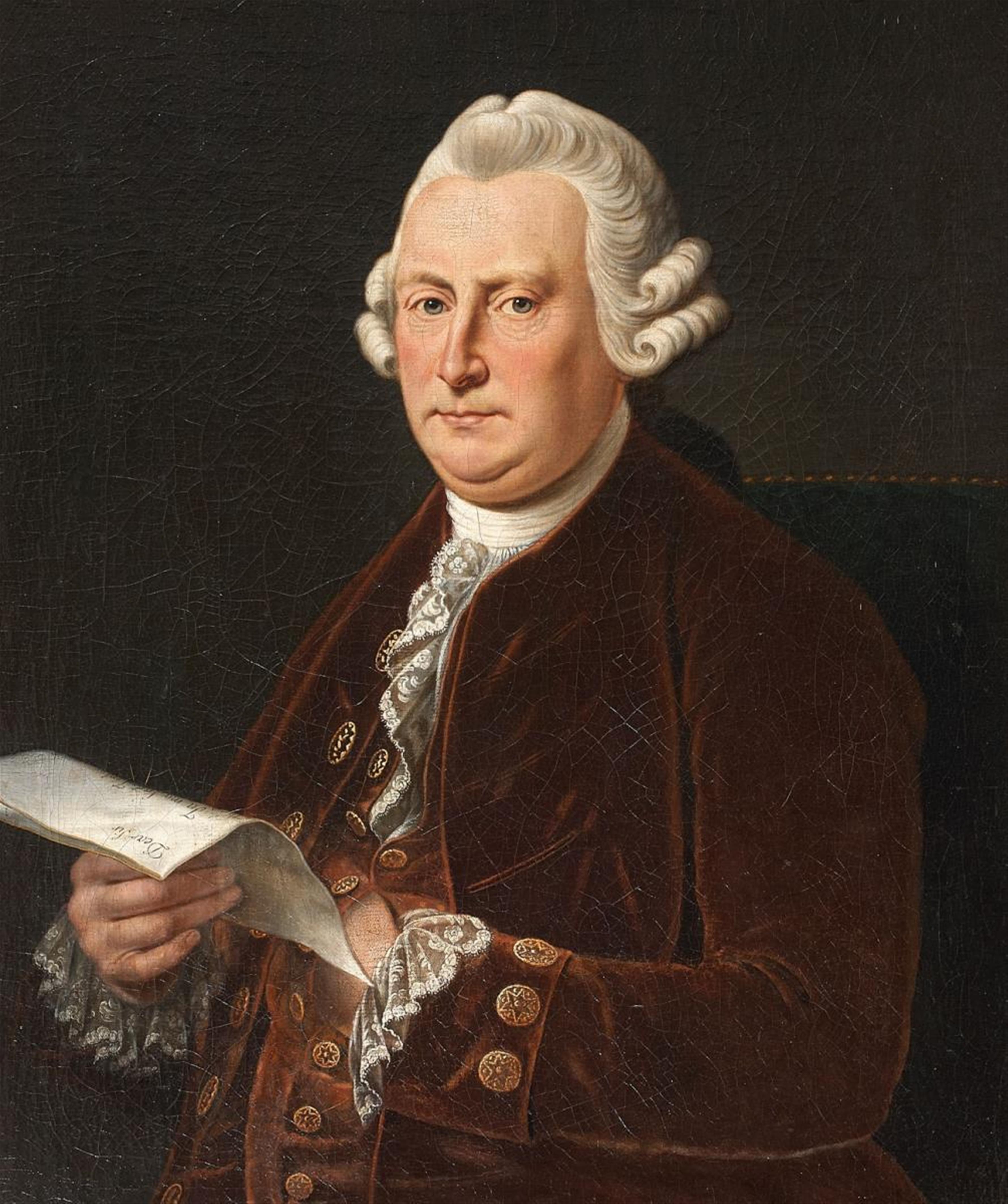 English School, mid-18th-century - PORTRAIT OF A MAN WITH A LETTER - image-1