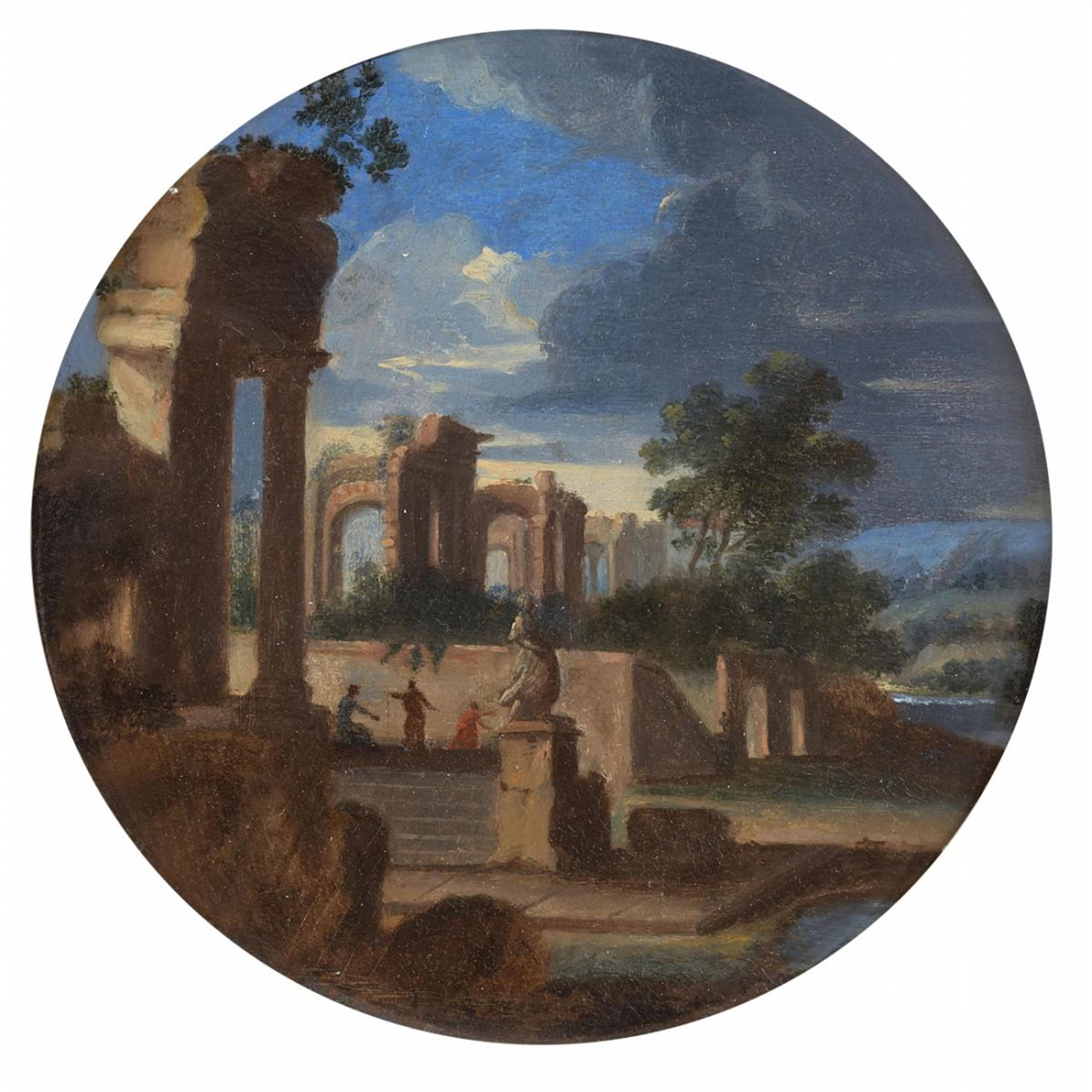 Italian School of the 17th century - LANDSCAPE WITH ANTIQUE RUINS - image-1