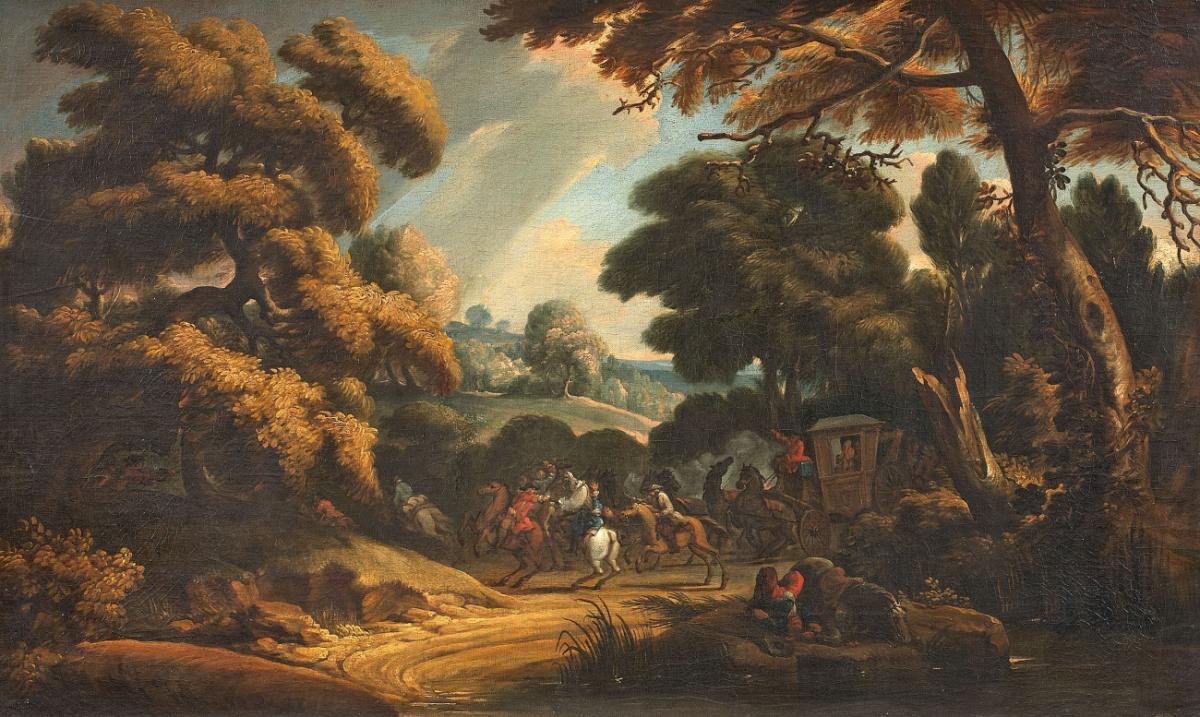 Salvator Rosa, attributed to - ATTACK ON A CARRIAGE - image-1