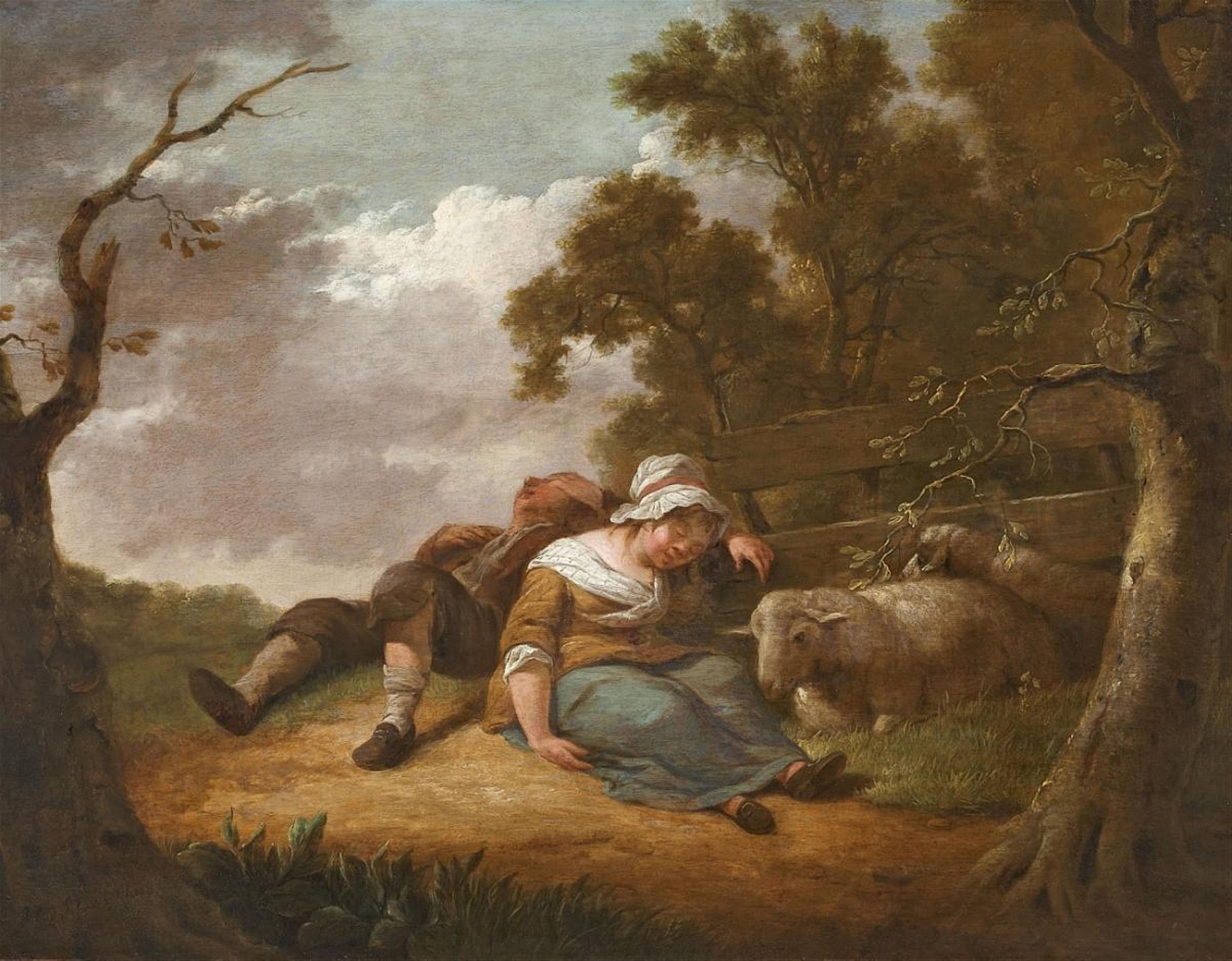 Heinrich Wilhelm (Hendrik Willem) Schweickhardt - SLEEPING SHEPHERDS - image-1