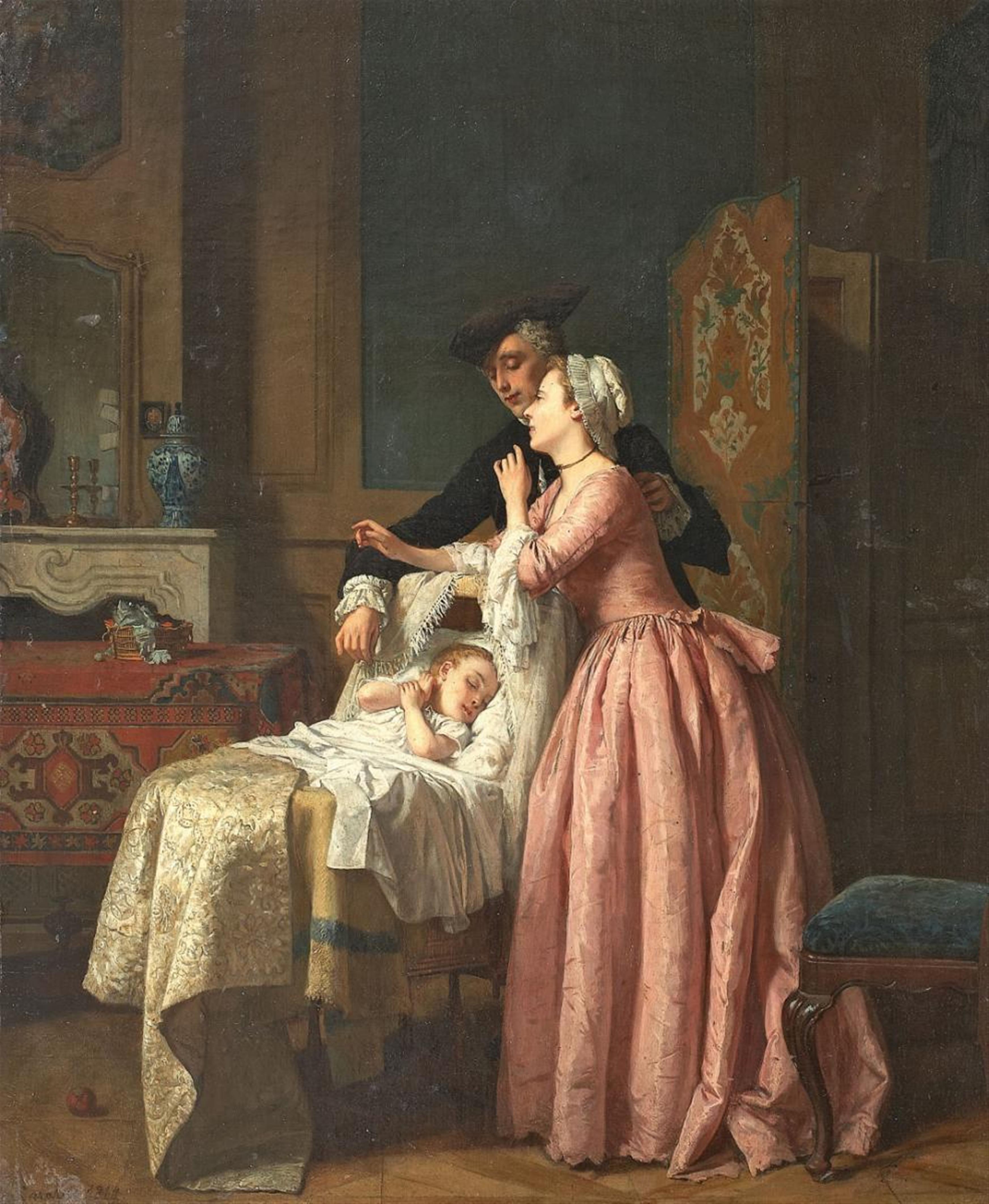 Jean Carolus - INTERIOR WITH PARENTS AND CHILD - image-1