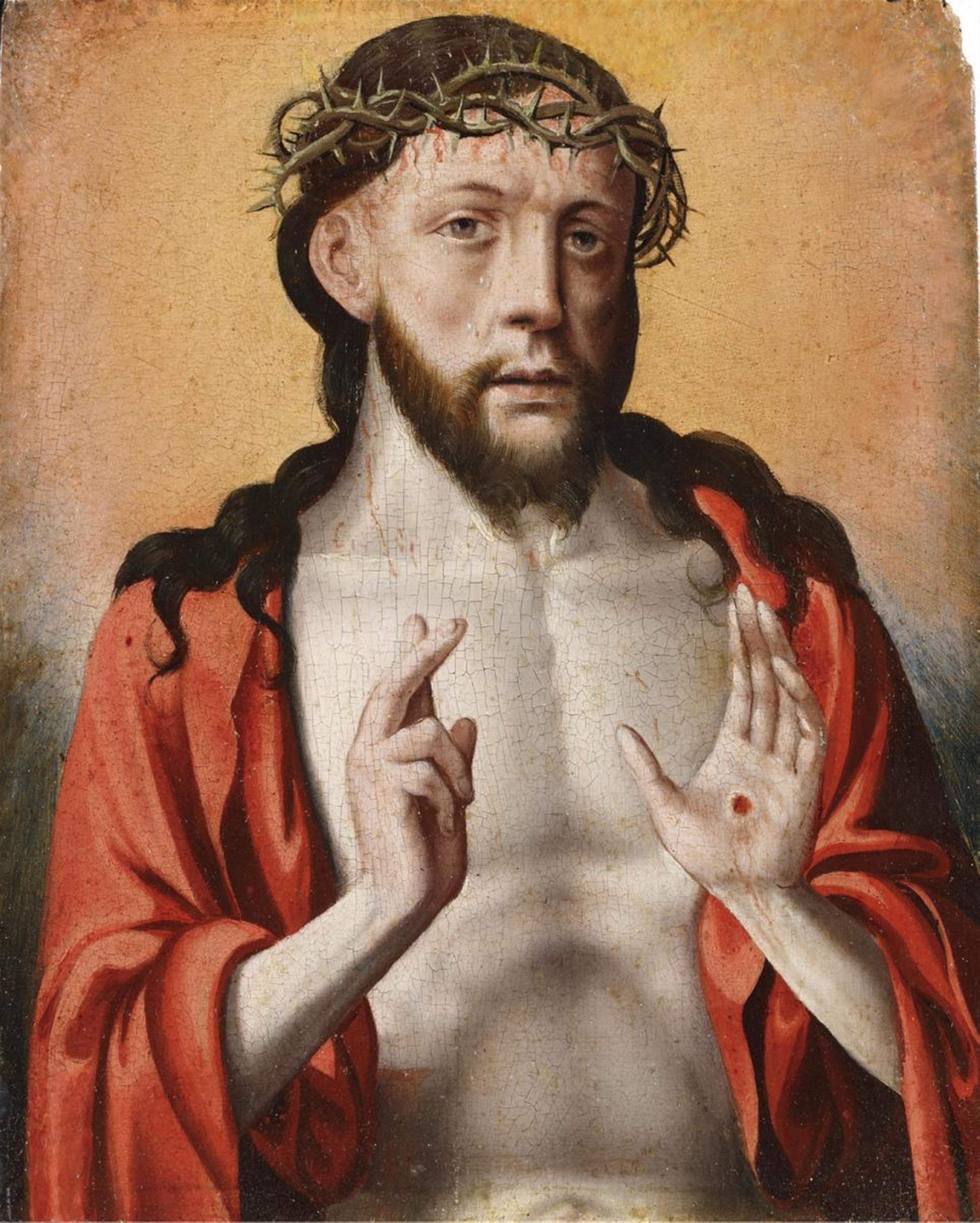 Flämischer Meister um 1520/1530 - CHRISTUS ALS SCHMERZENSMANN - image-1