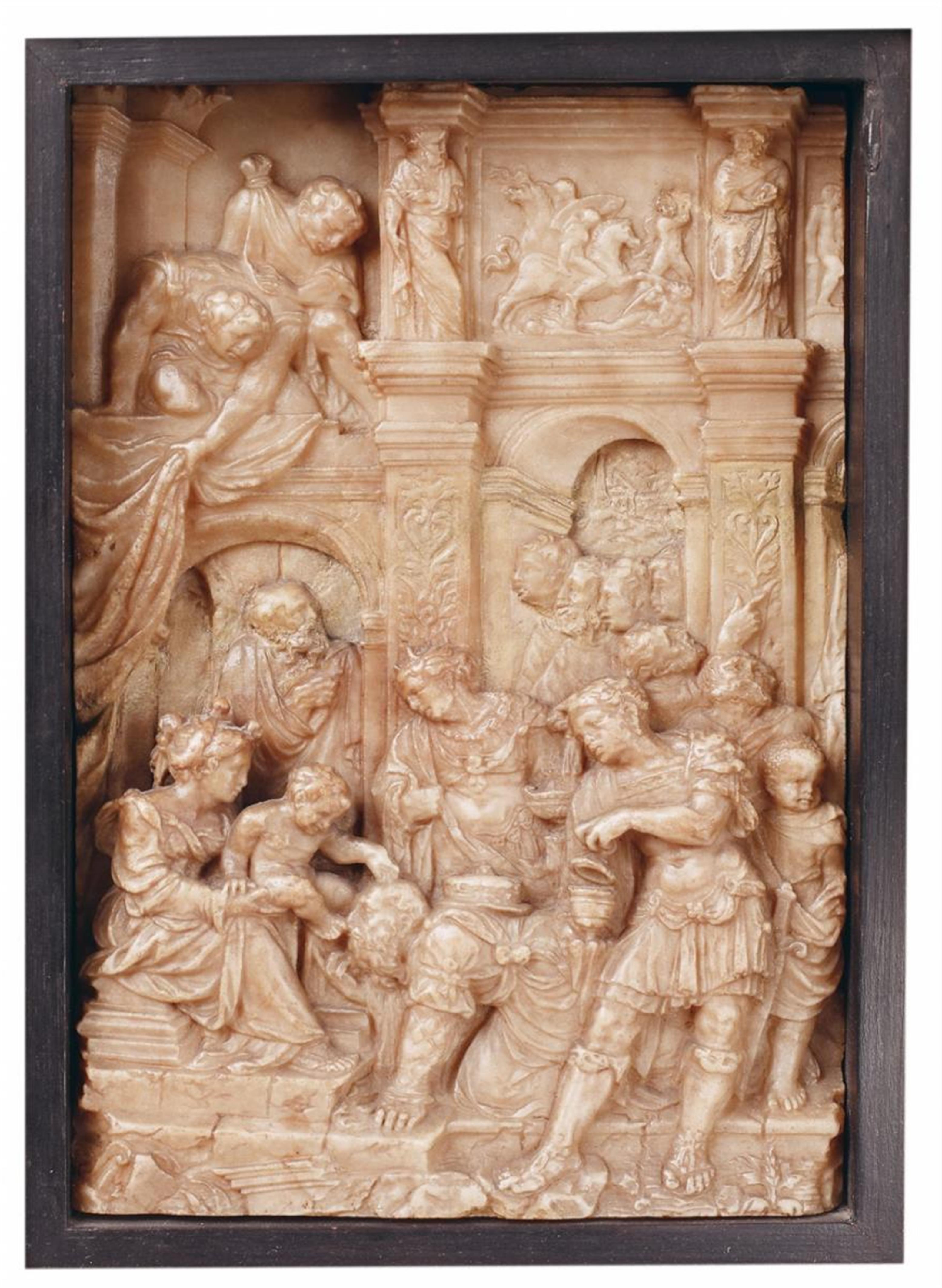 Probably Mecheln (?), late 16th Century - A LATE 16TH CENTURY MECHELN ALABASTER GROUP OF THE ADORATION OF THE MAGI, LATE 16TH CENTURY - image-1