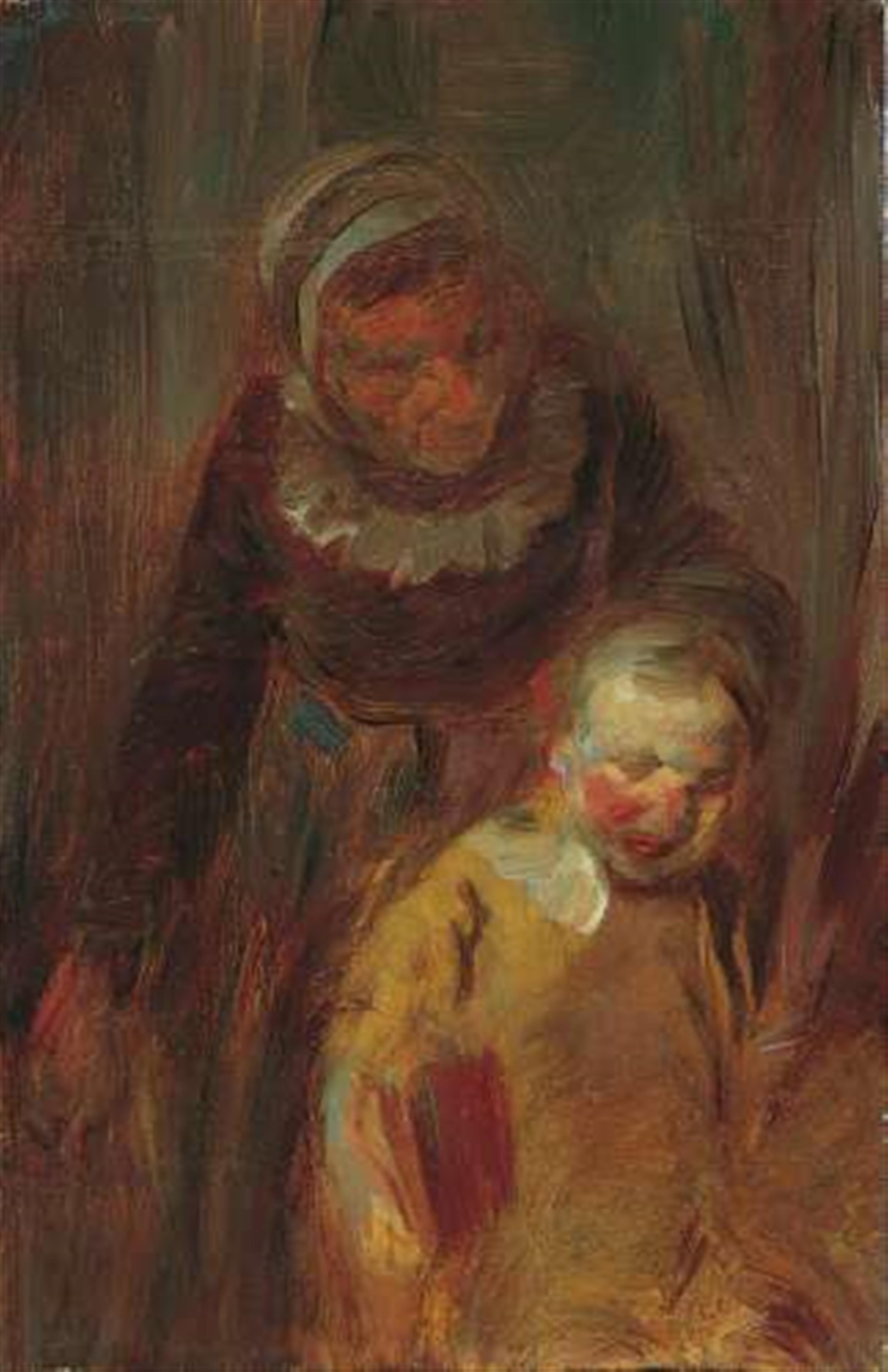 A WOMAN GRABBING A BOY BY THE EAR - image-1