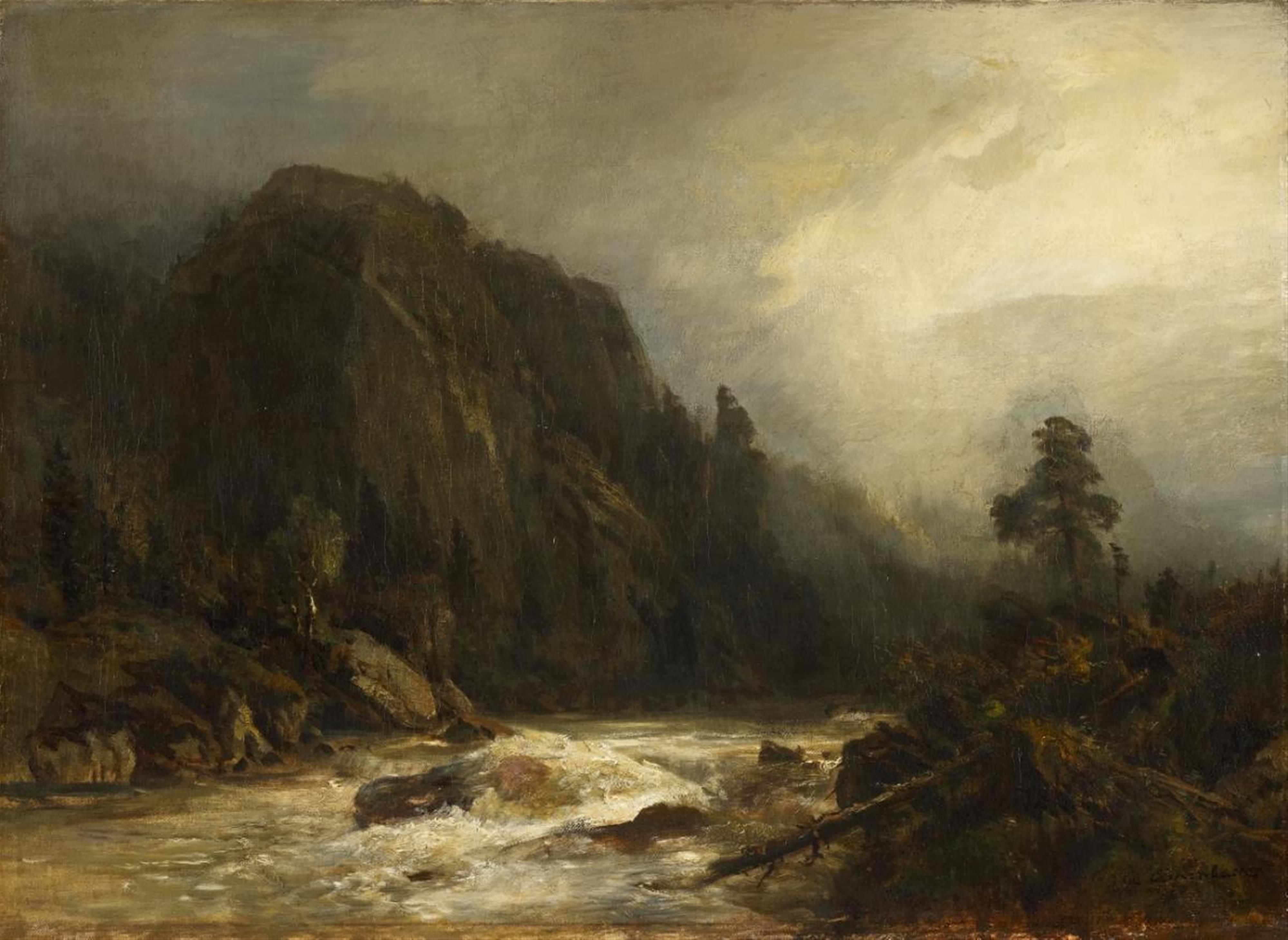 Andreas Achenbach - MOUNTAIN LANDSCAPE WITH TORRENT - image-1