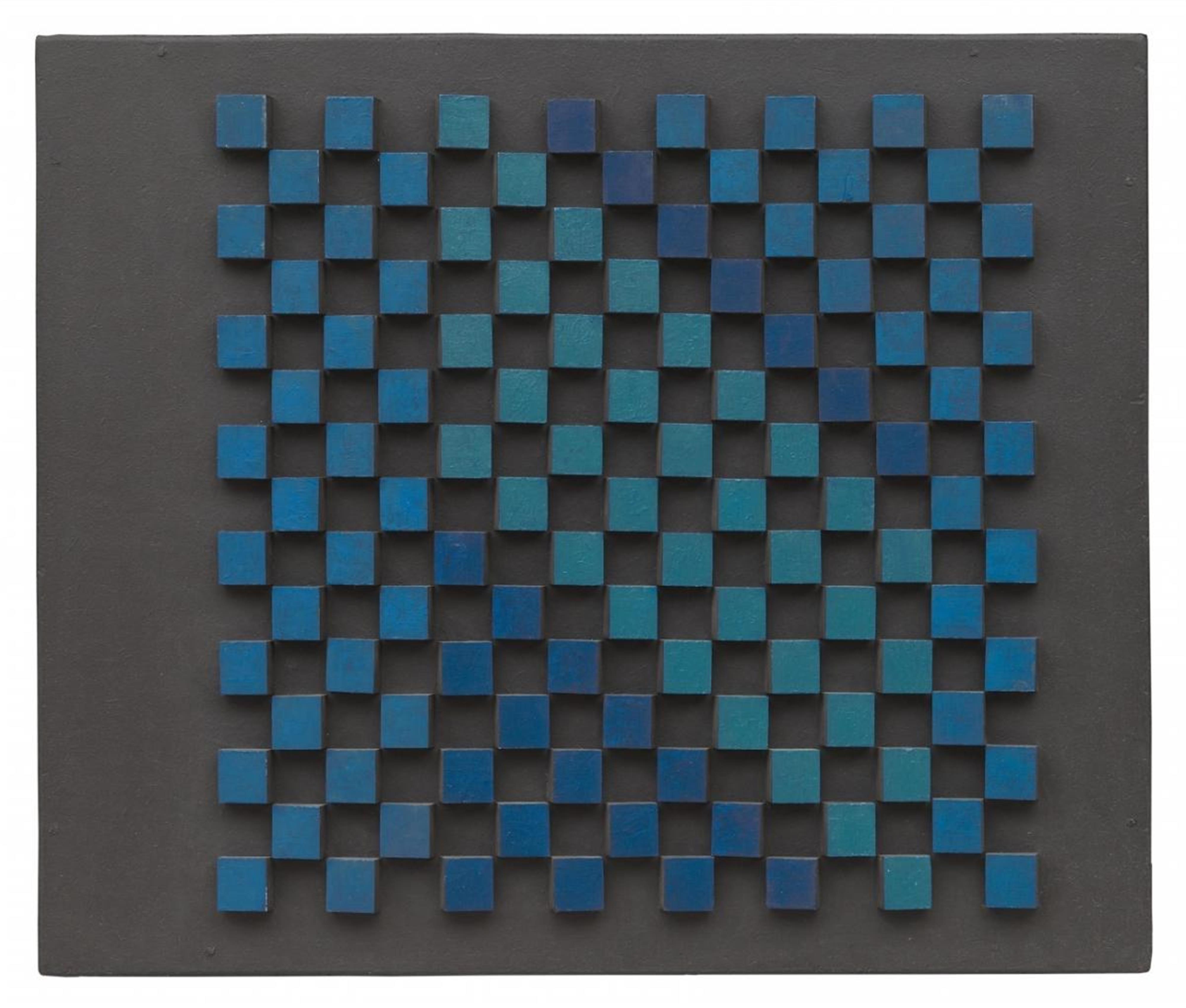 Leo Breuer - Relief cinétique virtuel WA (Relief dans les bleus sur noir) - image-1