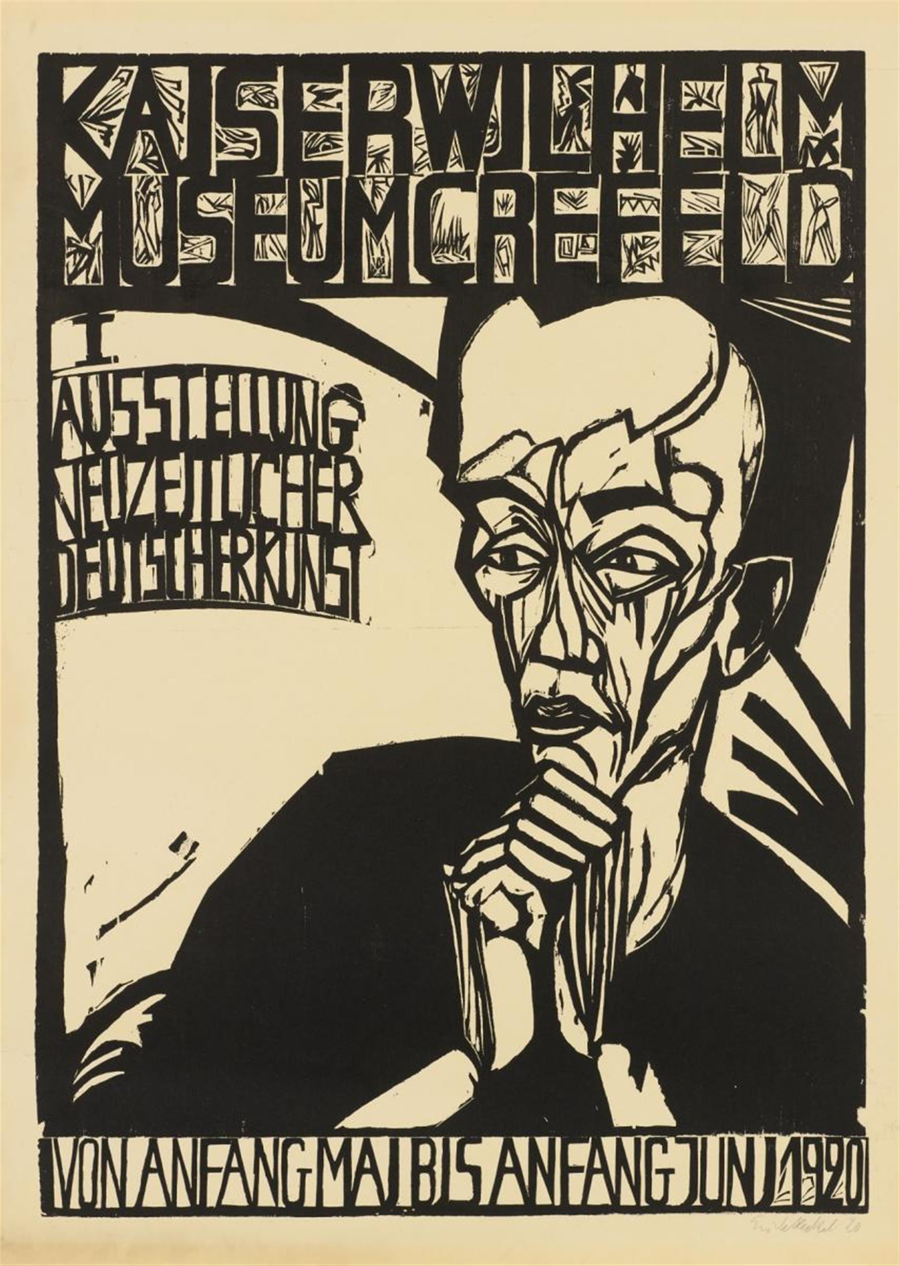 Erich Heckel - Plakat der "I. Ausstellung Neuzeitlicher Deutscher Kunst", Krefeld - image-1