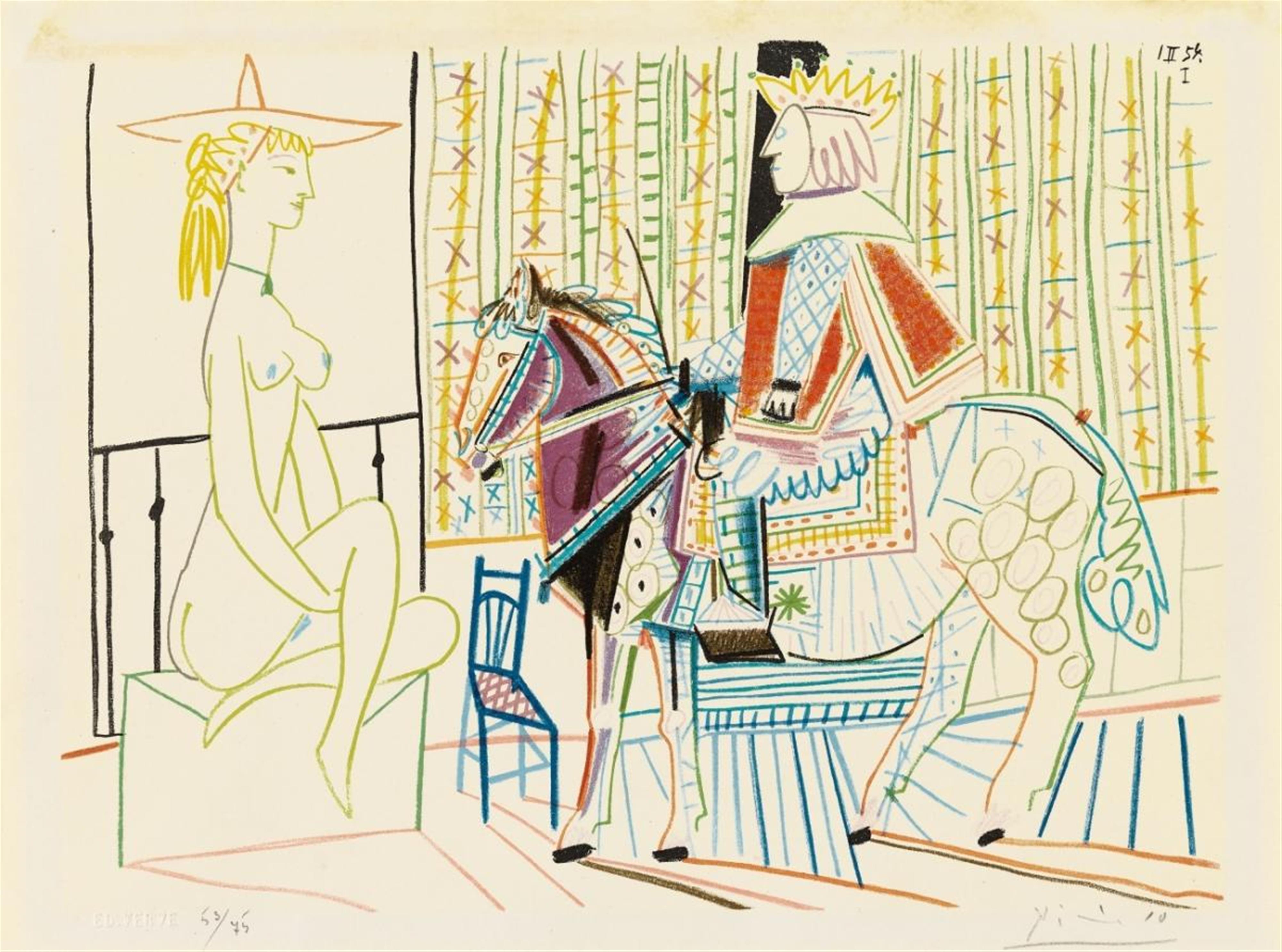 After Pablo Picasso - Femme nue et Roi à Cheval - image-1