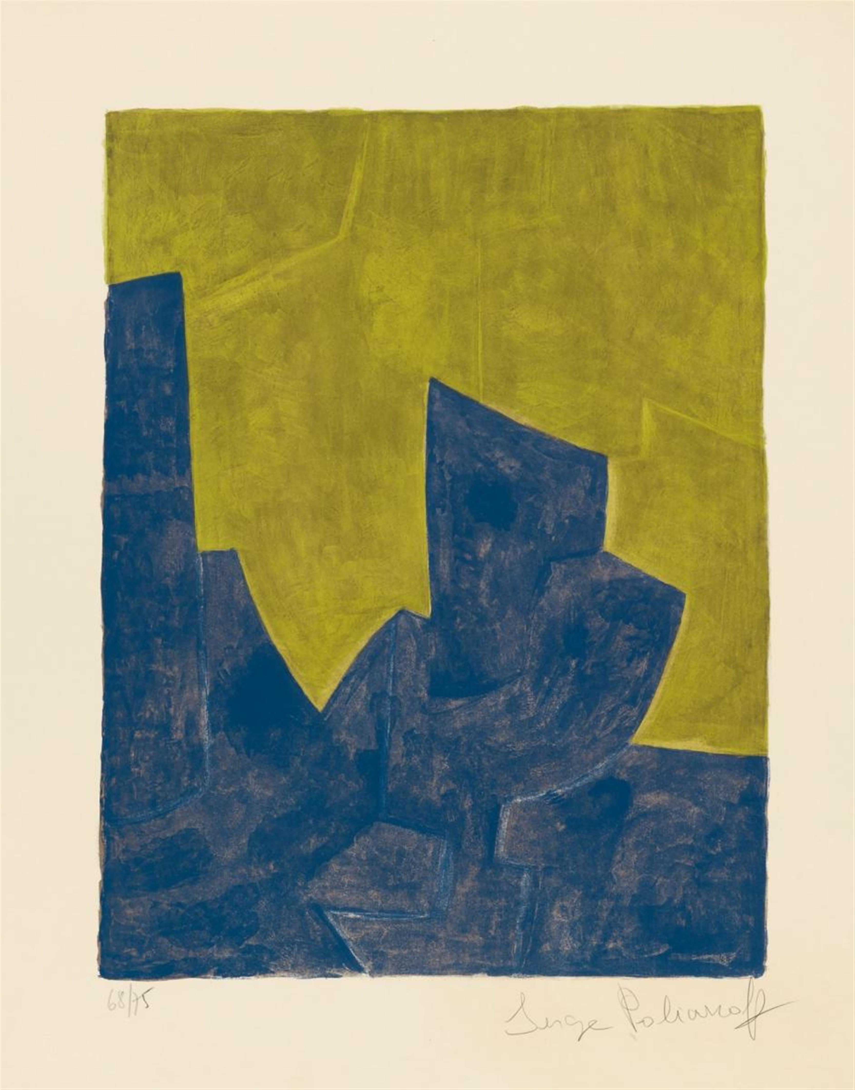 Serge Poliakoff - Composition bleue et jaune - image-1