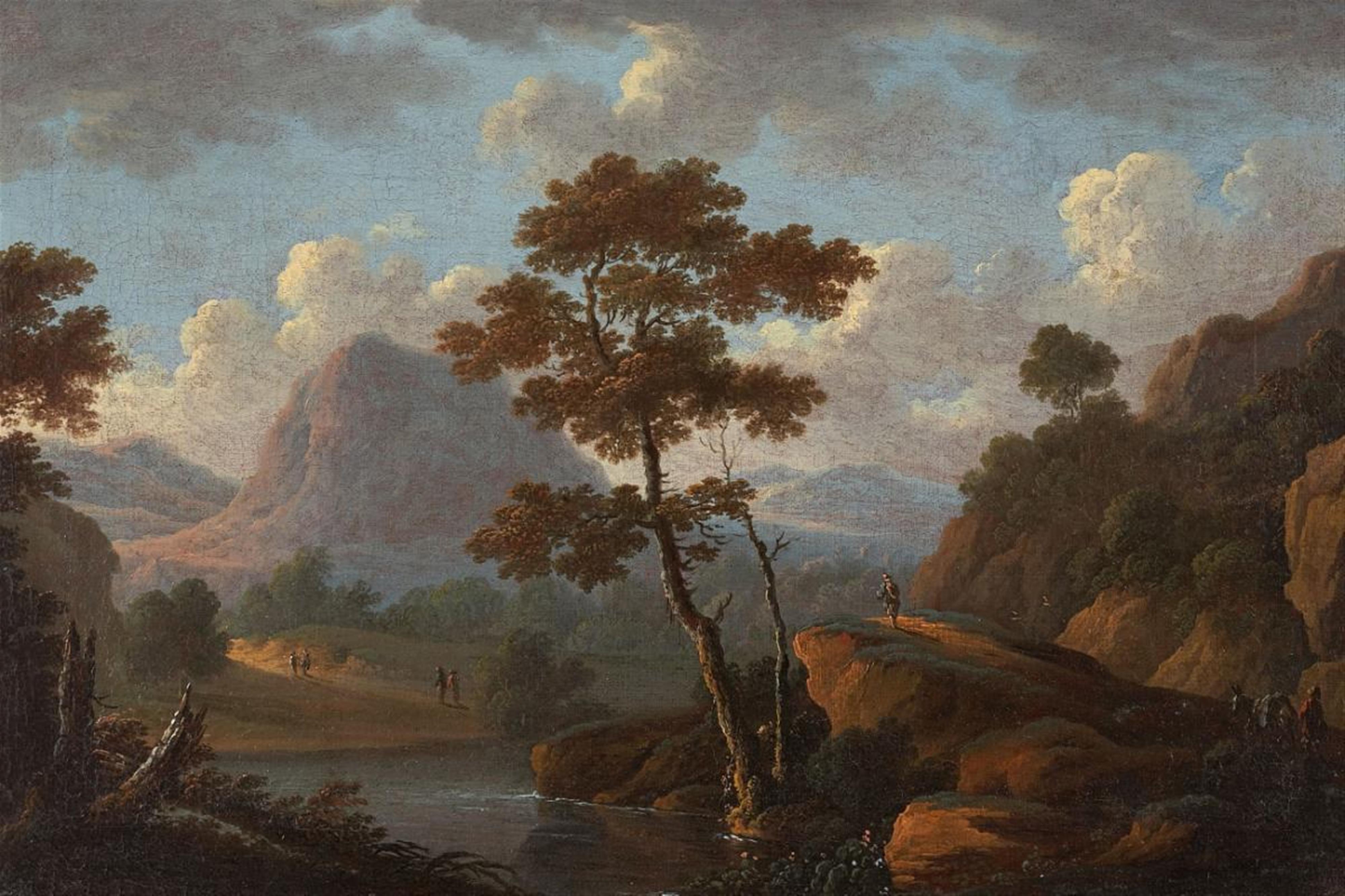 German or Austrian School, 18th Century - MOUNTAIN LANDSCAPE WITH A RIVER - image-1
