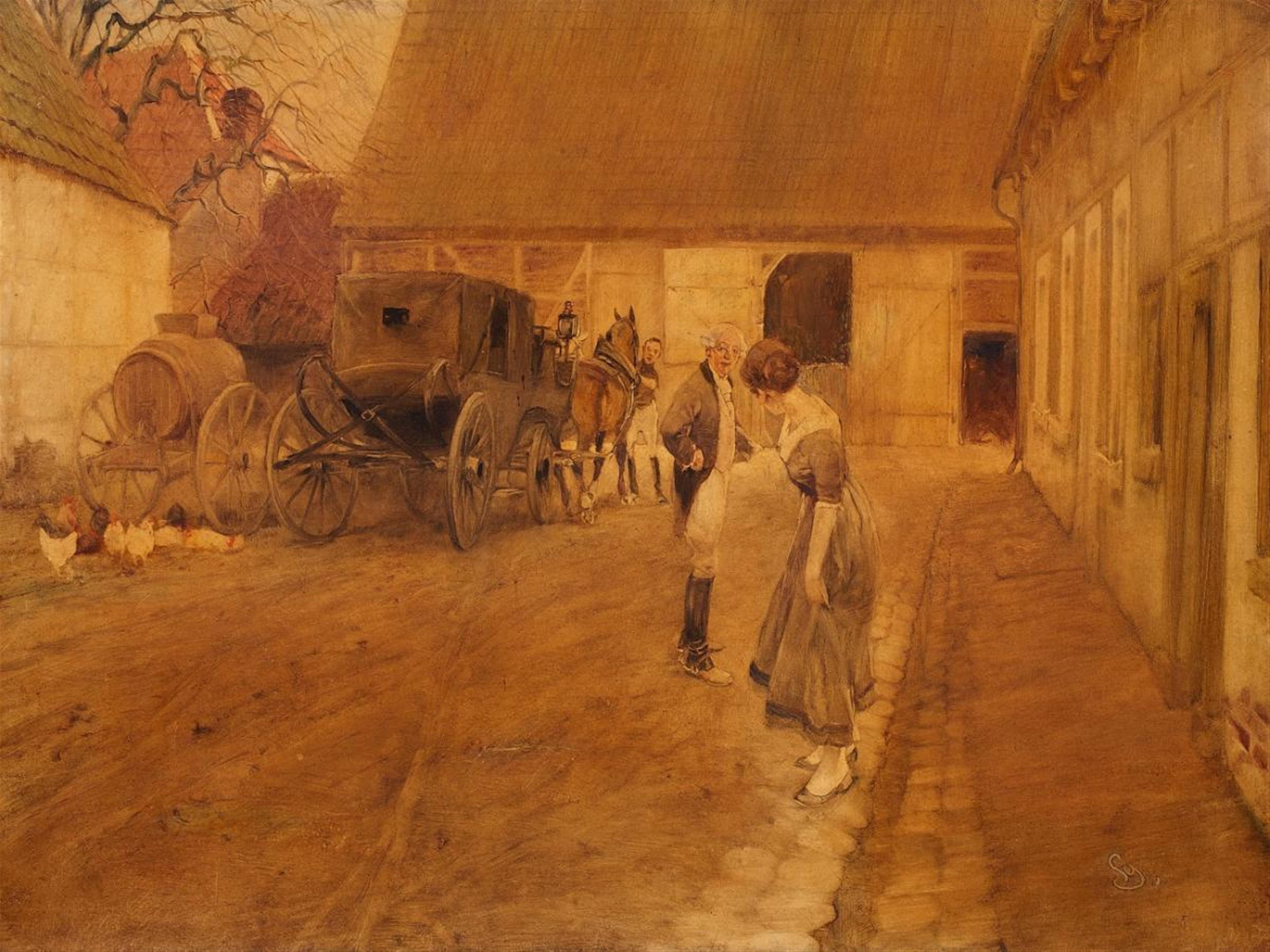 Wilhelm Schreuer - THE ARRIVAL AT THE TAVERN - image-1