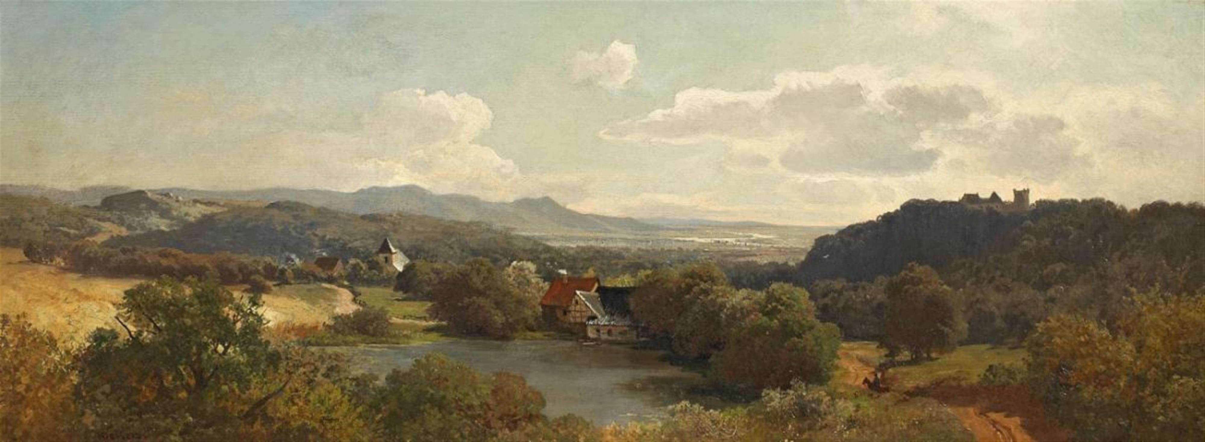 Heinrich Deiters - VAST LANDSCAPE WITH LAKE AND RIVER (RHINE?) - image-1
