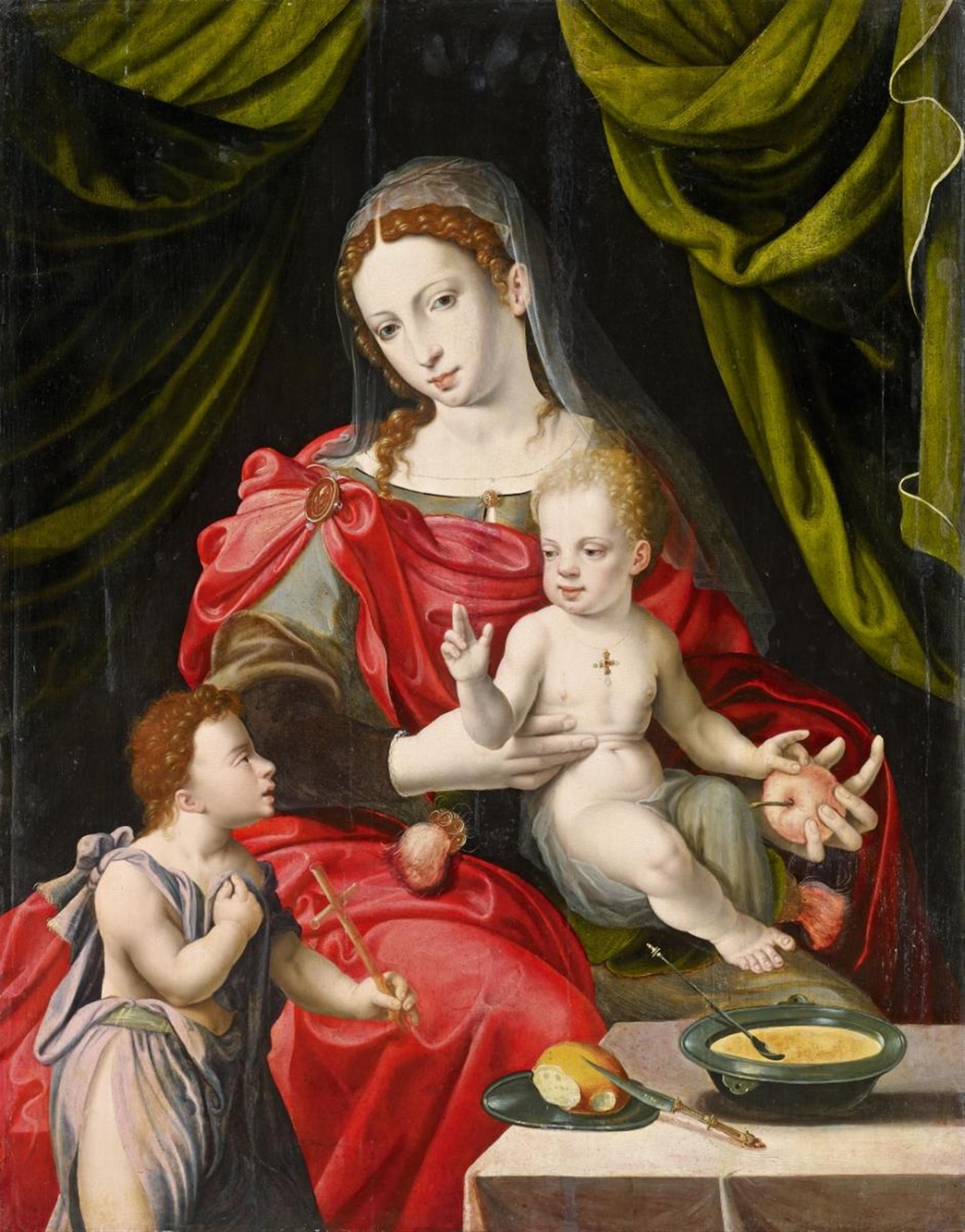 Master of the Prodigal Son - MADONNA AND CHILD WITH SAINT JOHN THE BAPTIST - image-1