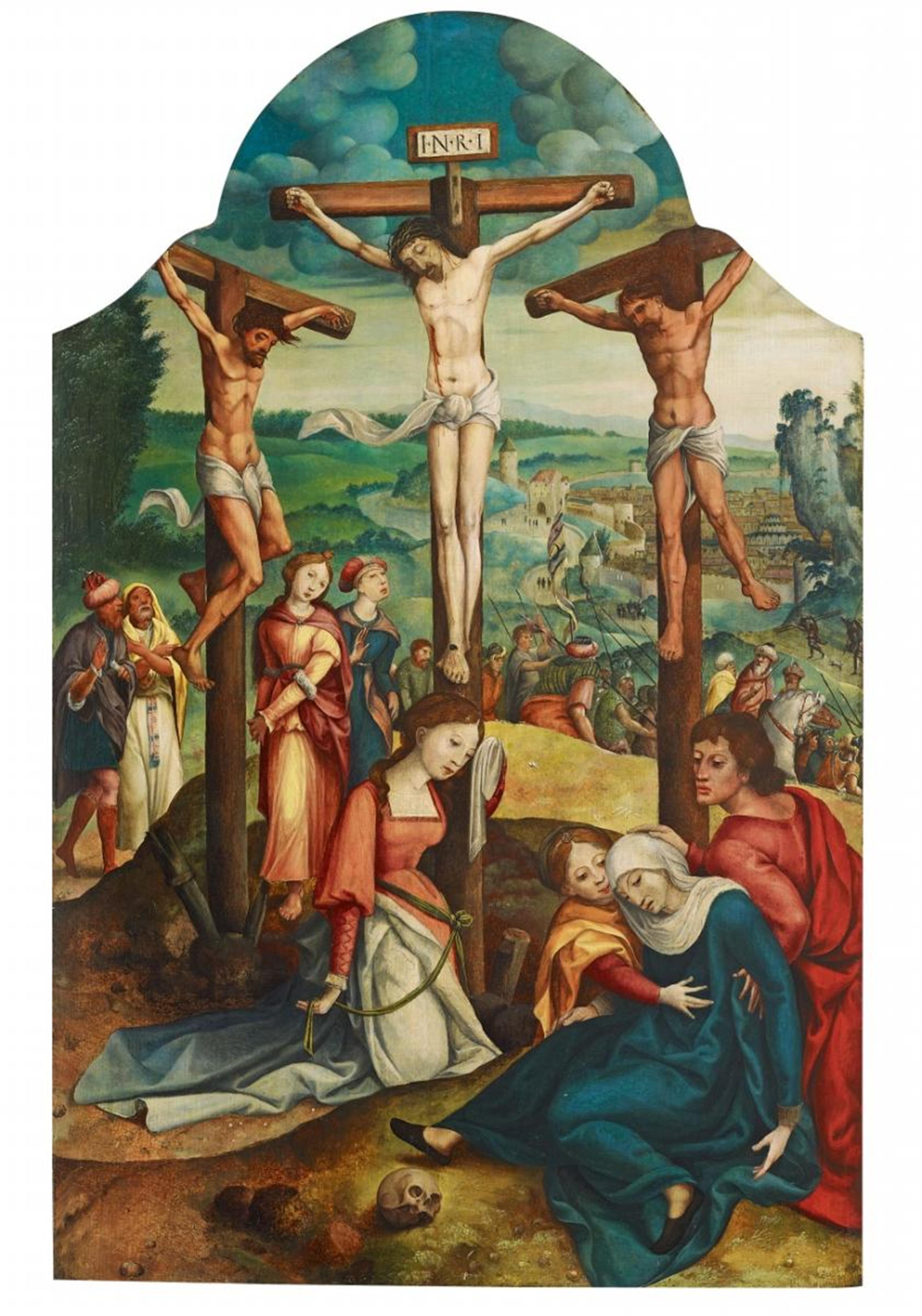 Netherlandish School Mid 16th century - THE CRUCIFIXION OF CHRIST - image-1