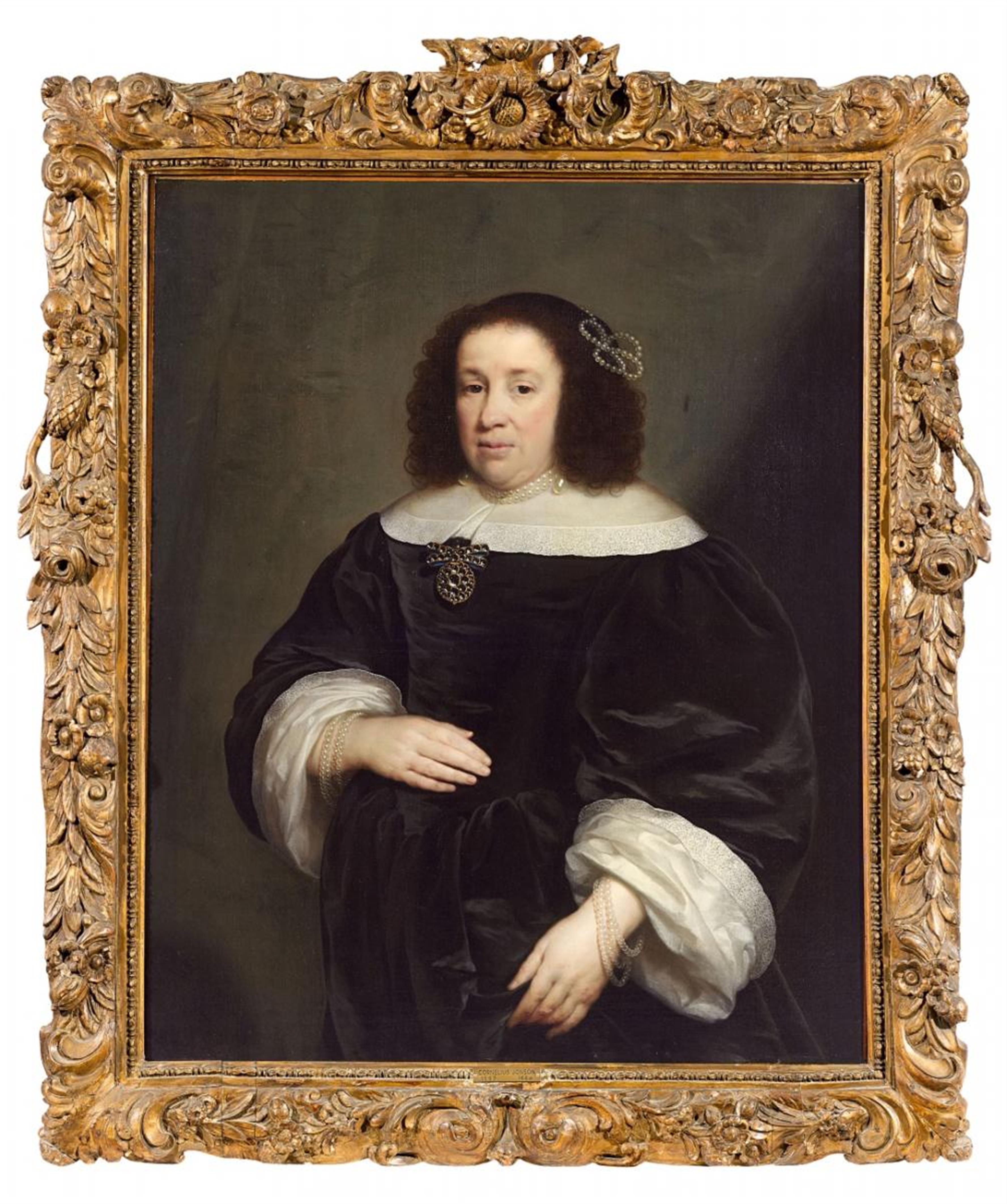 Cornelius Jonson (Janssens) van Ceulen - PORTRAIT OF A LADY WITH PEARLS - image-1