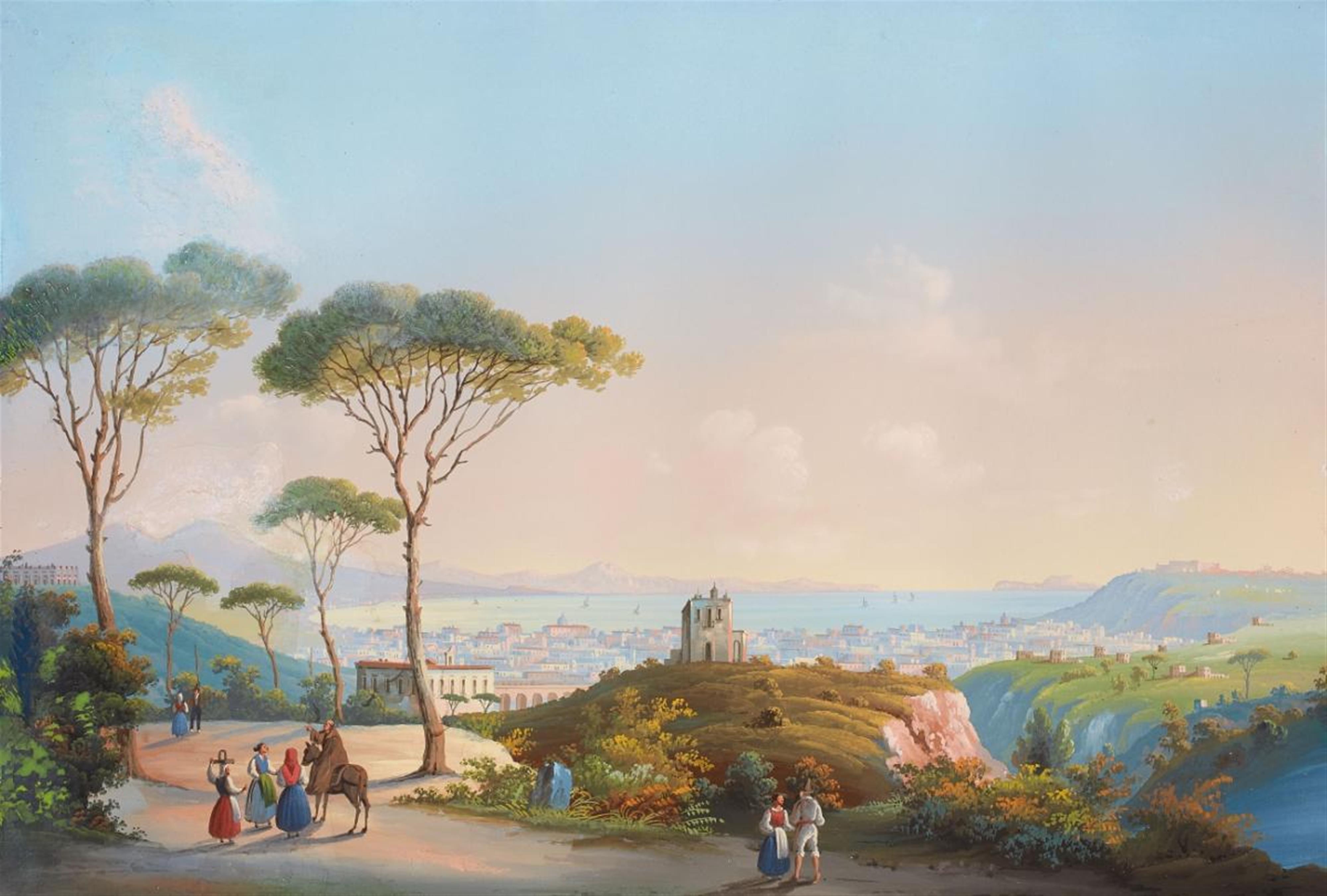 Neapolitan School 19th century - THREE VIEWS OF THE BAY OF NAPLES - image-1