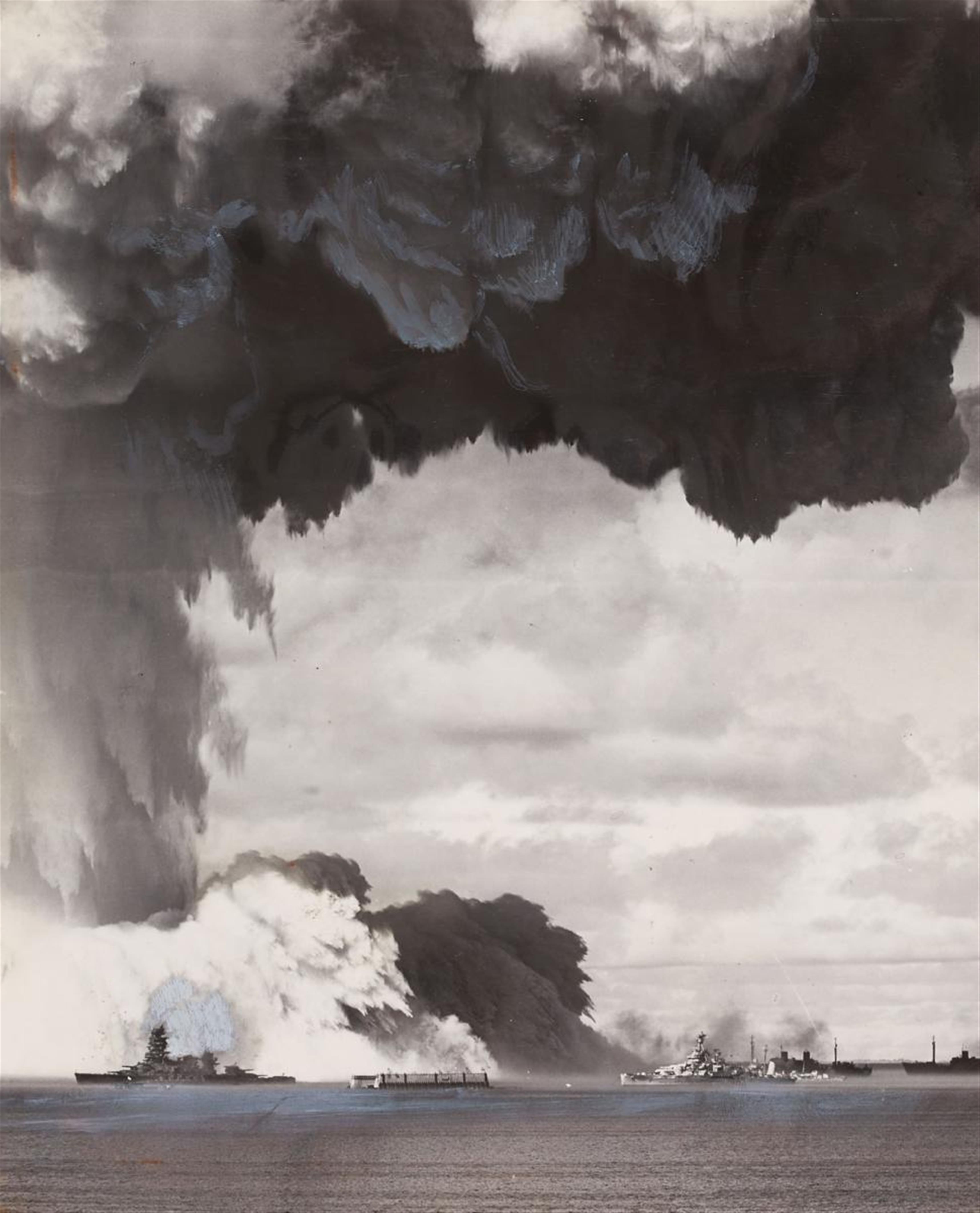 Joint Army Task Force One Photo - Closeup view of wall of water after the explosion of the atomic bomb - image-1