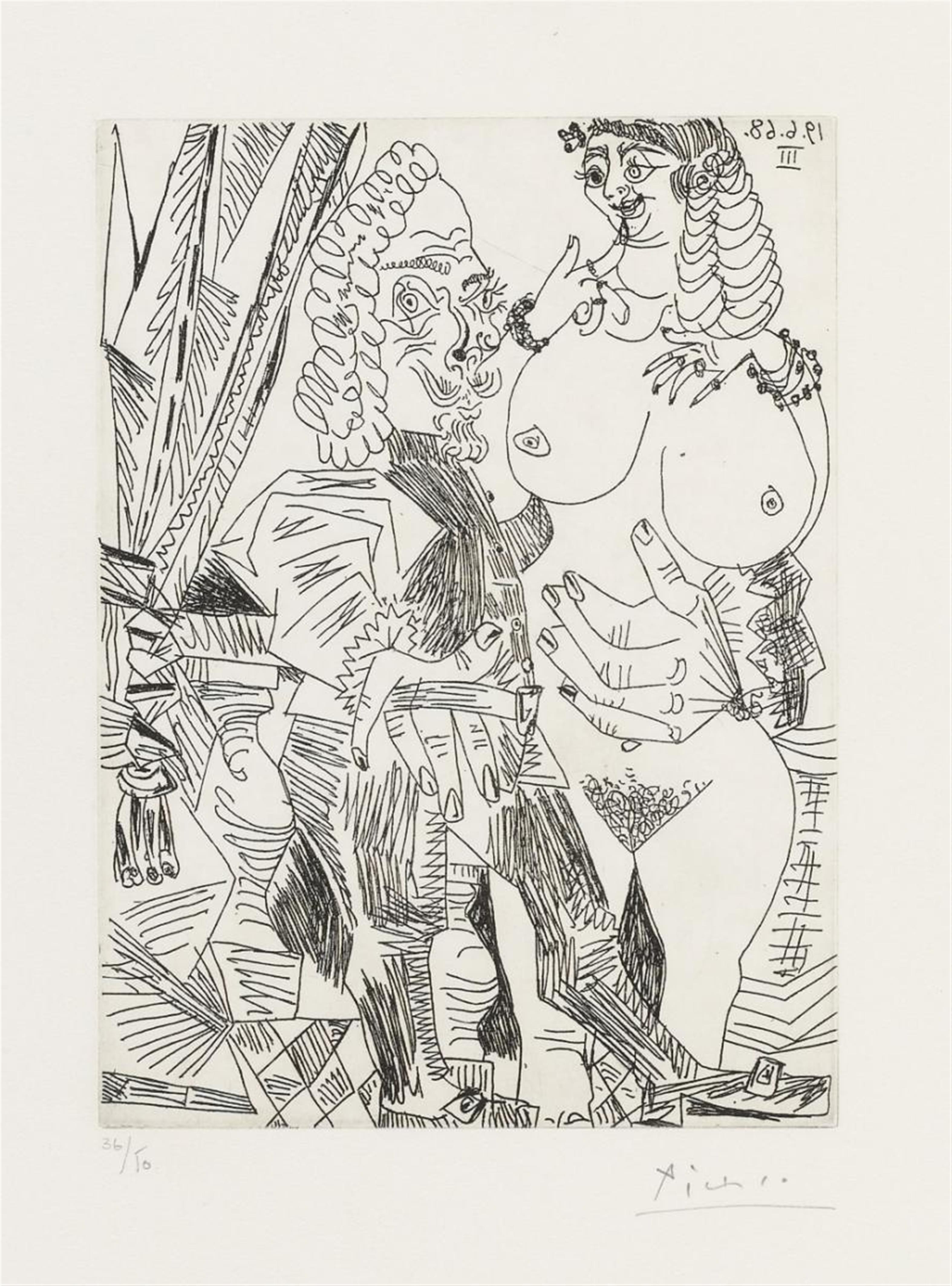 Pablo Picasso - Grosse Courtisane et vieux beau - image-1