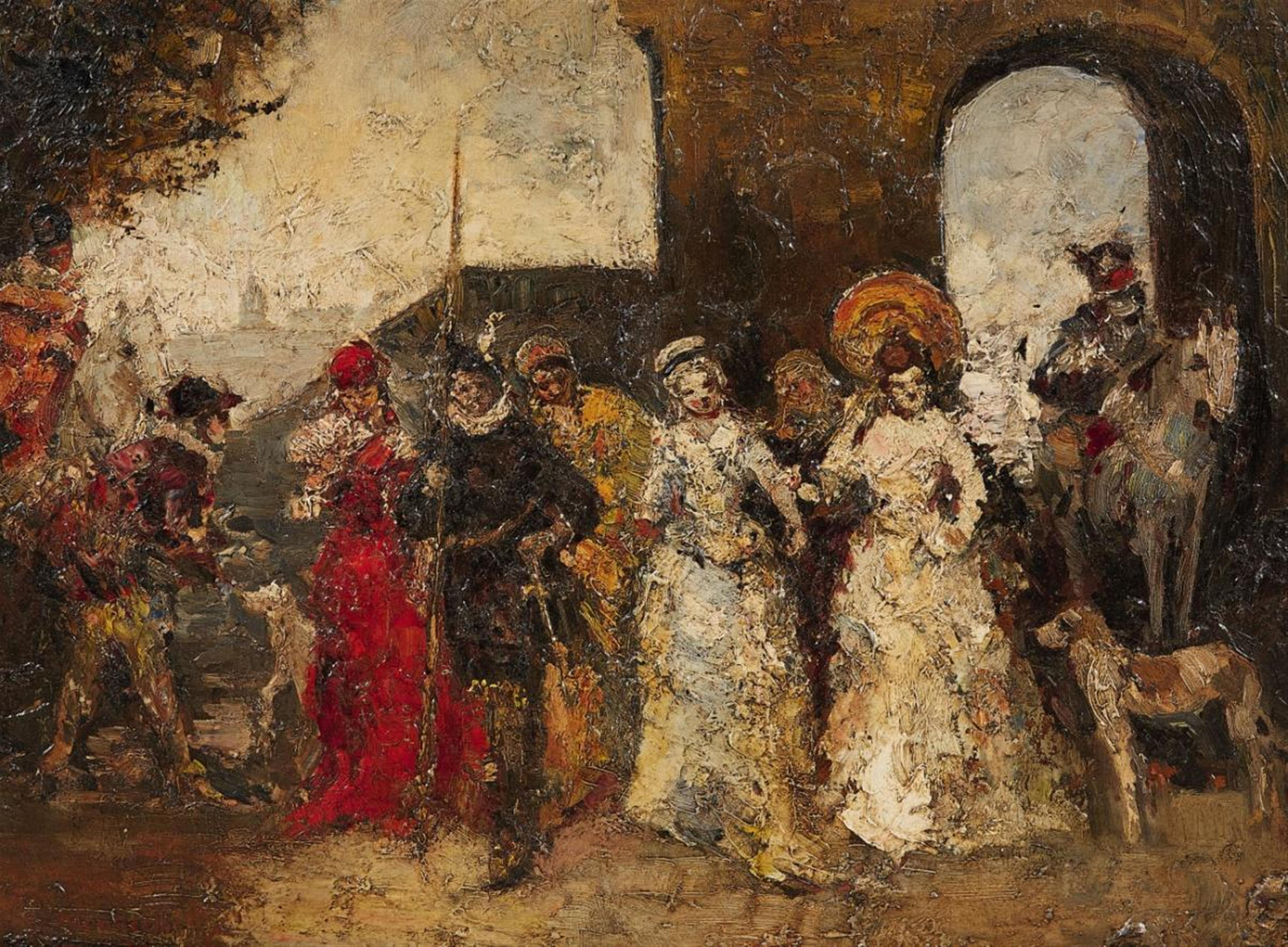 Adolphe Monticelli - A WALK BY THE GATE - image-1