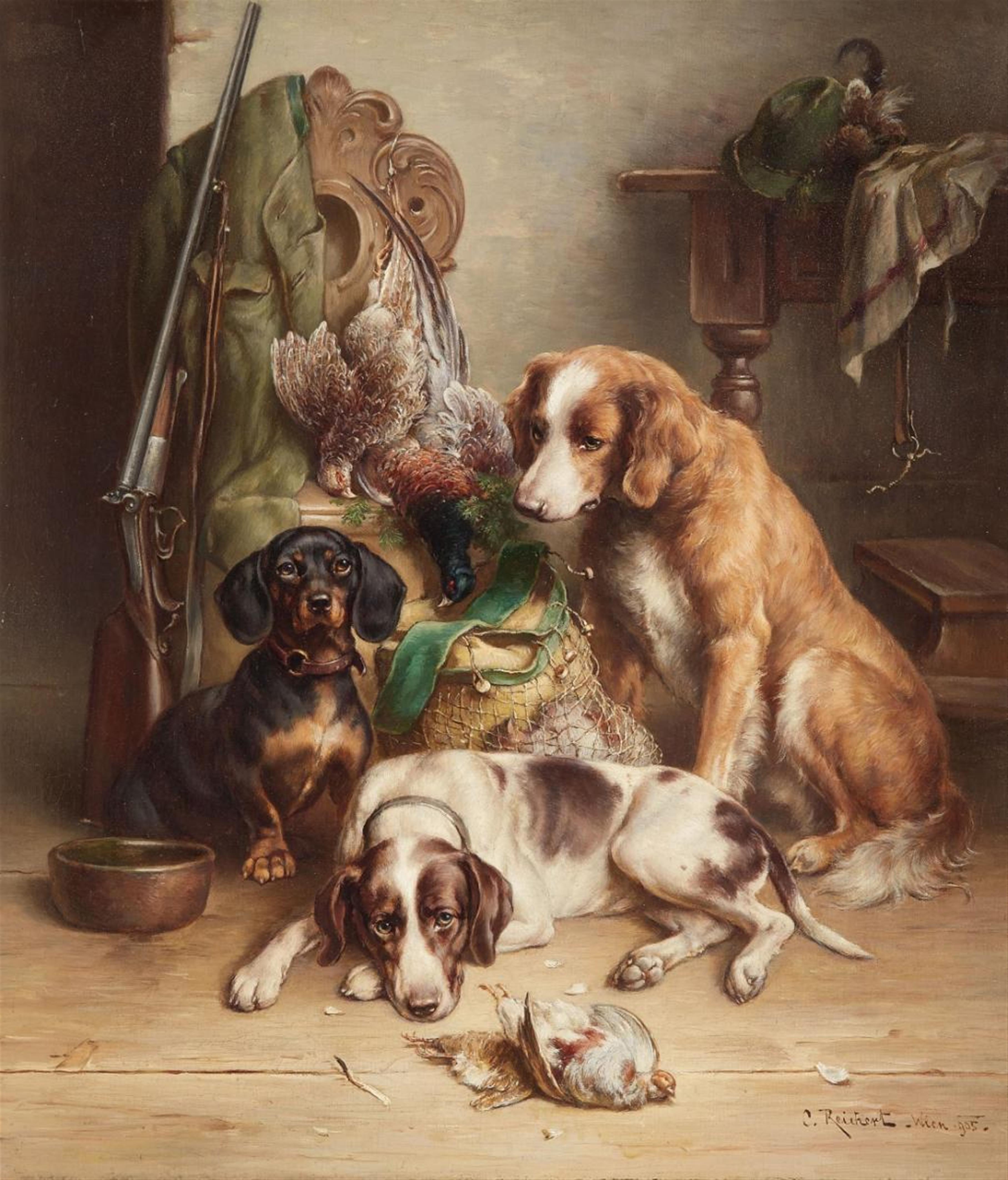 Carl Reichert - THREE DOGS AFTER THE HUNT - image-1