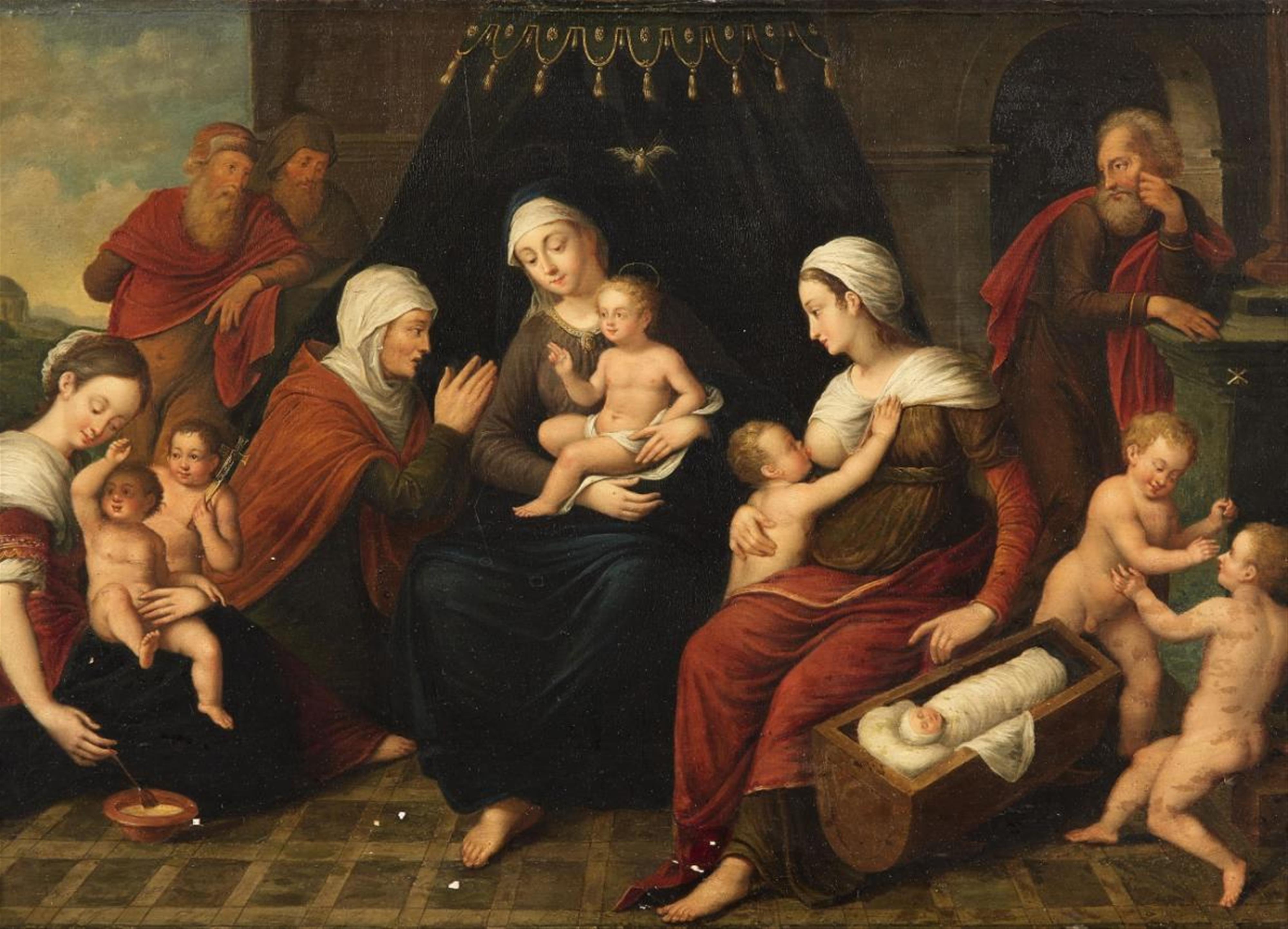 Flemish School early 17th century - THE HOLY KINSHIP - image-1
