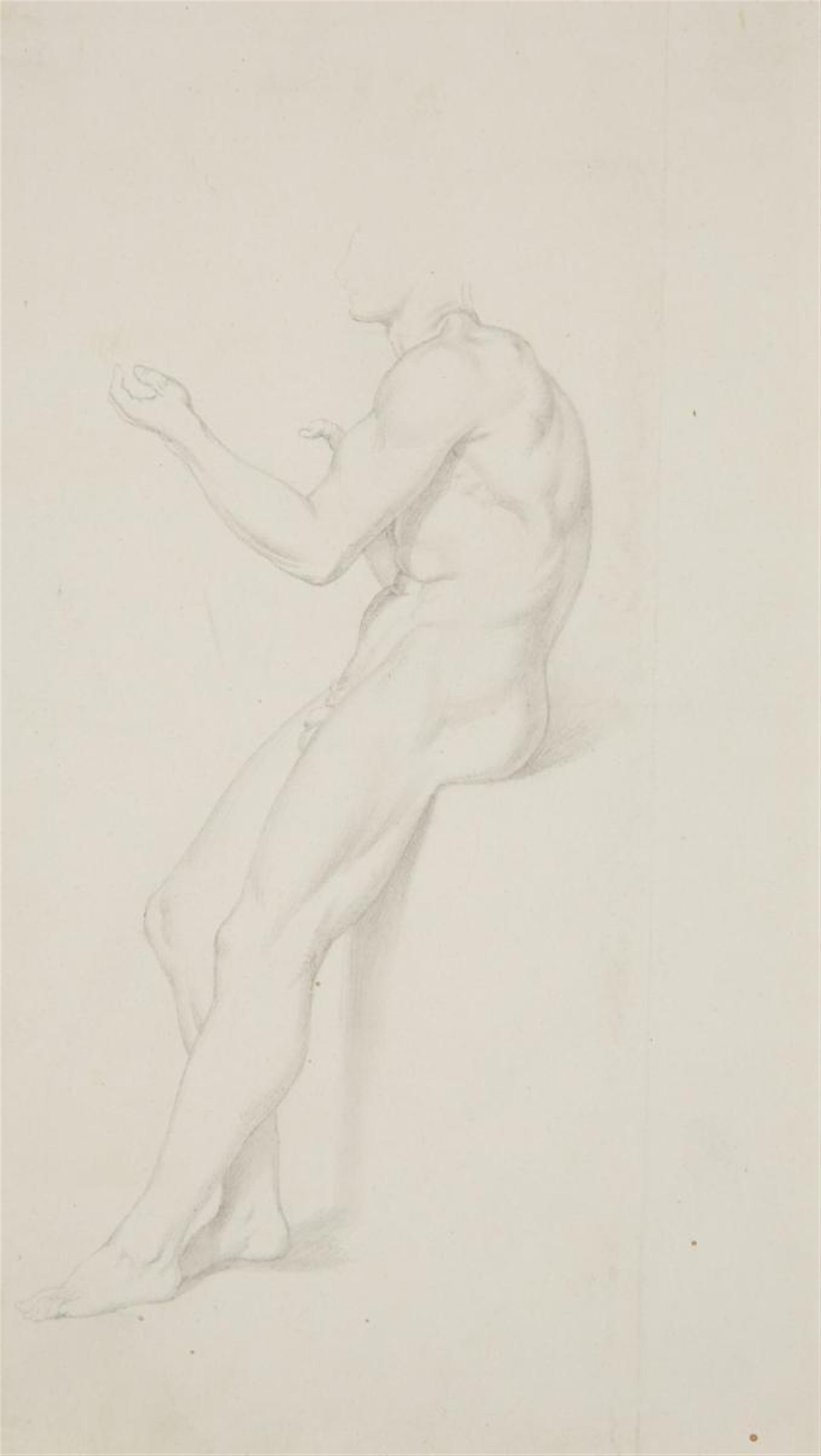 Bonaventura Genelli - NUDE MALE KNEE-LENGTH FIGURE WITH OUTSTRETCHED ARMS - image-4