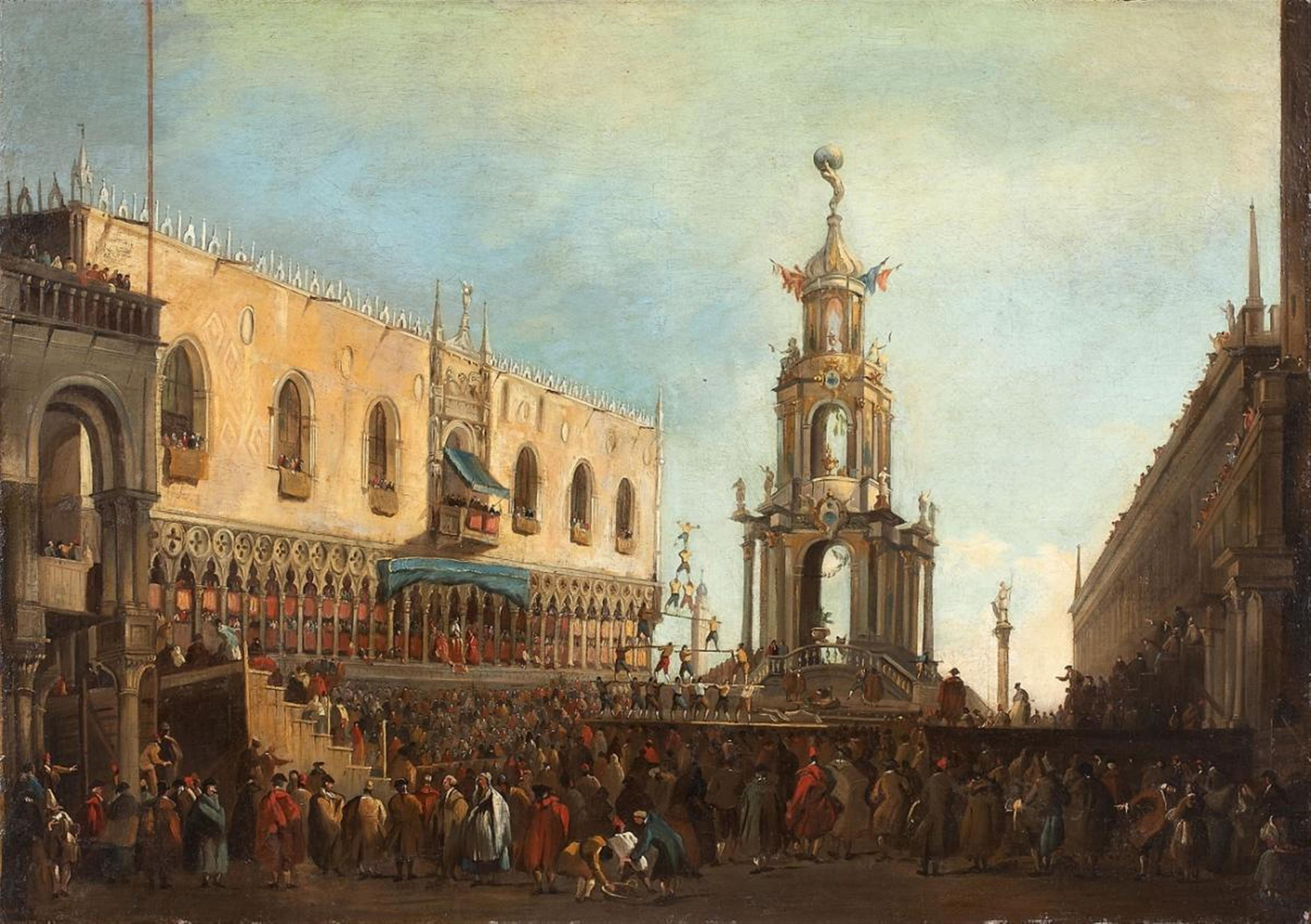 Antonio Canal, called Canaletto, copy after - THE DOGE AT THE CELEBRATION OF THE "GIOVEDÍ GRASSO" AT THE PIAZZETTA - image-1