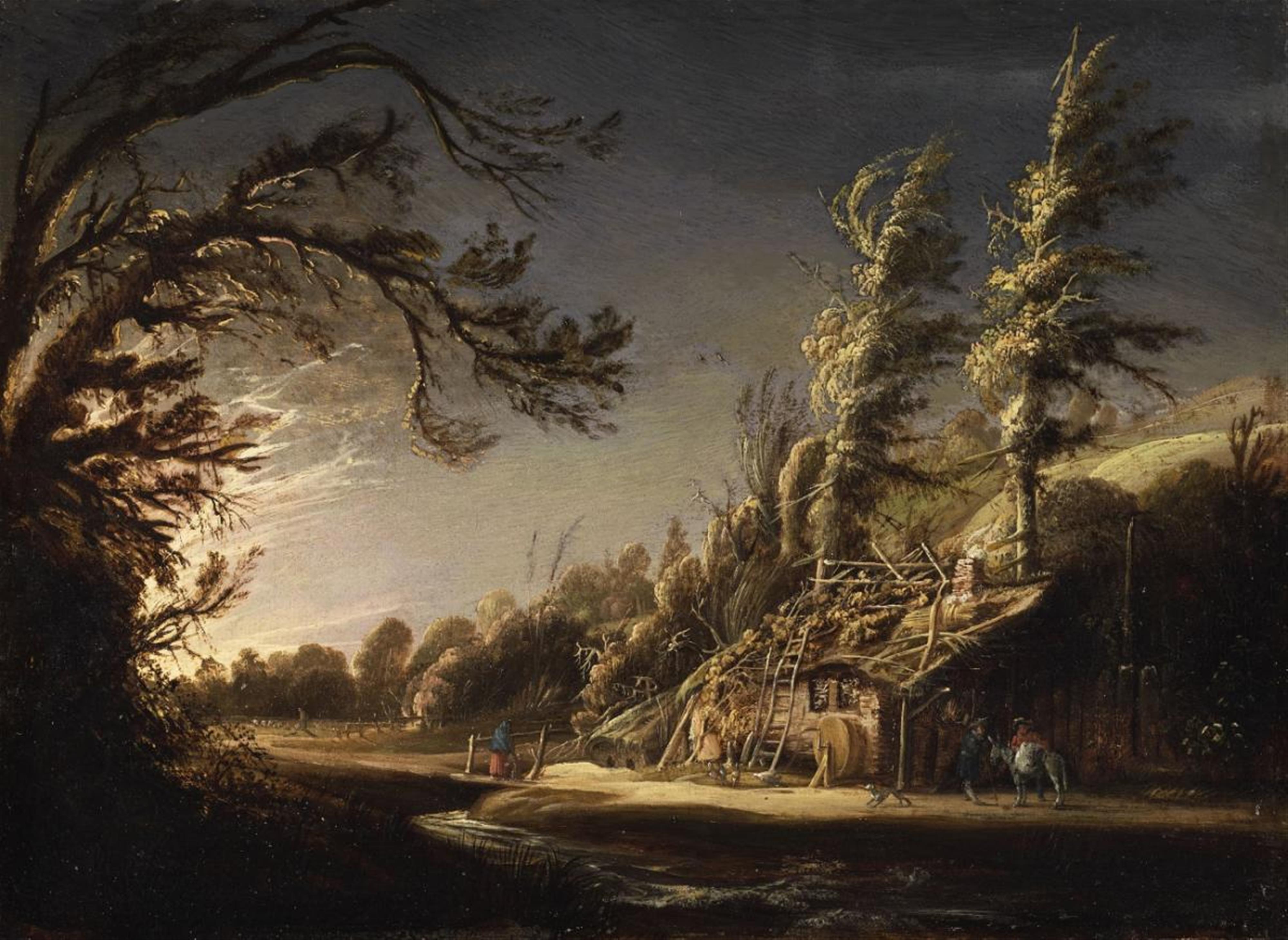Jochem Govertsz. Camphuysen, attributed to - A WOODED LANDSCAPE WITH PEASANTS AND A DONKEY - image-1
