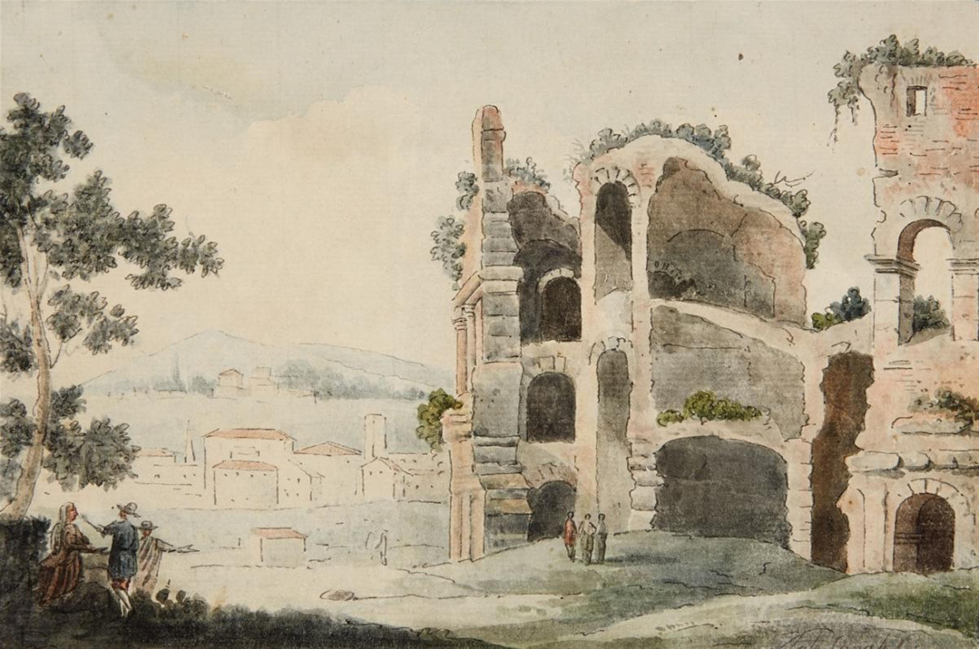 Venetian School of the 18th century - A LANDSCAPE WITH A RUIN - image-1