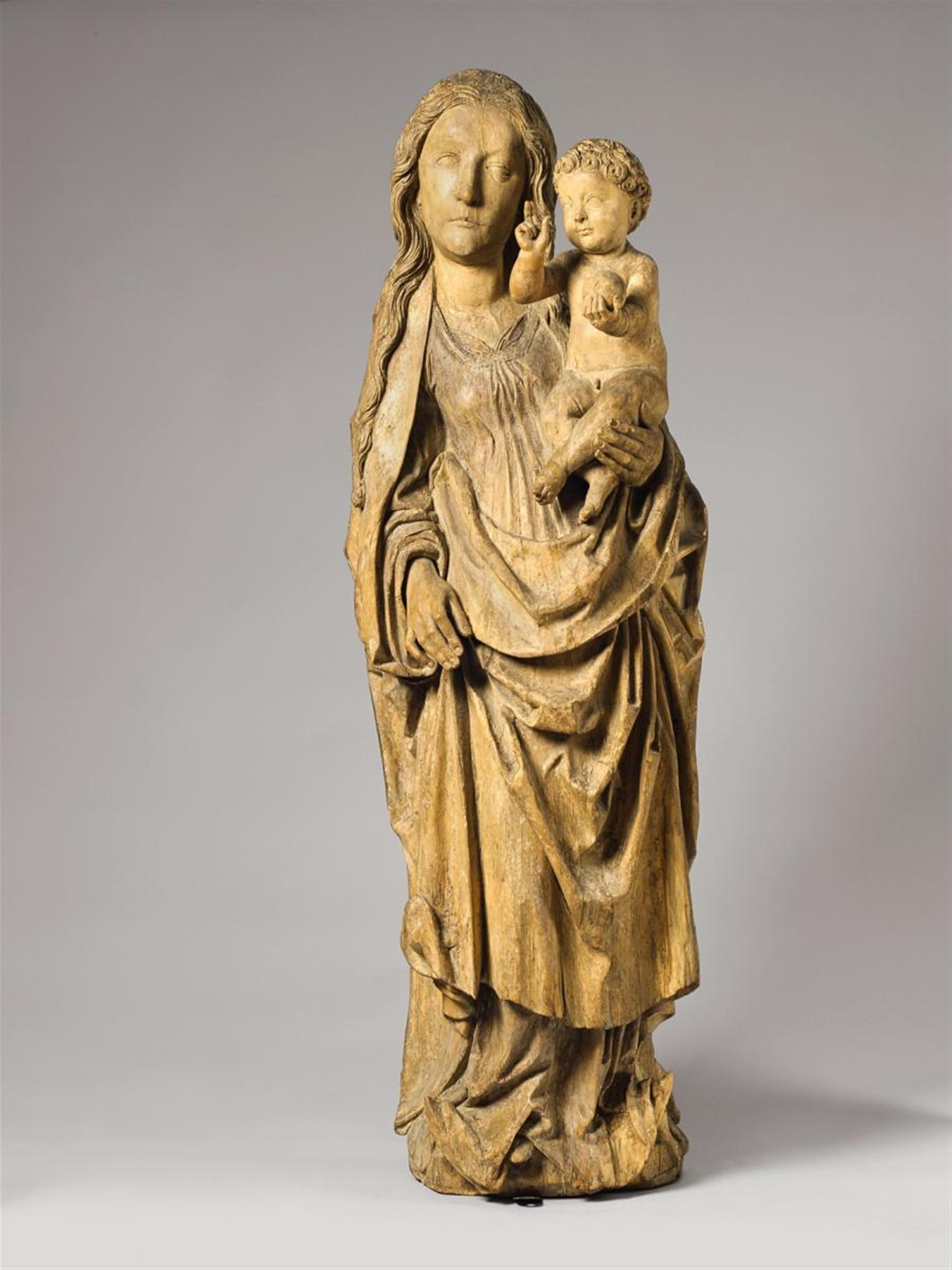 Tilman Riemenschneider, circle of - AN EARLY 16TH CENTURY WOOD FIGURE OF THE VIRGIN WITH CHILD FROM THE CIRCLE OF TILMAN RIEMENSCHNEID - image-1