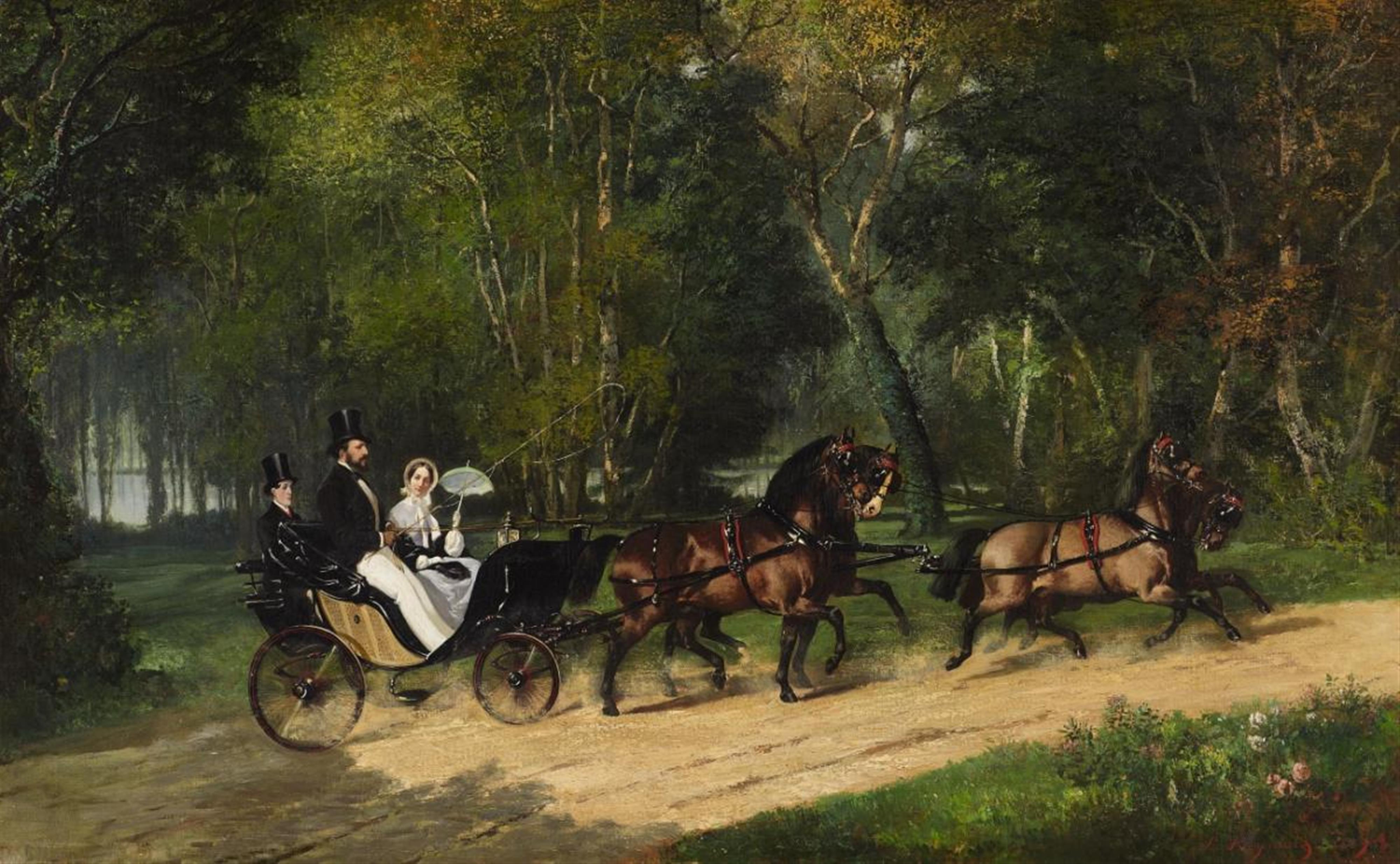 Louis Robert Heyrault - A PROMENADE IN A FOUR-IN-HAND - image-1