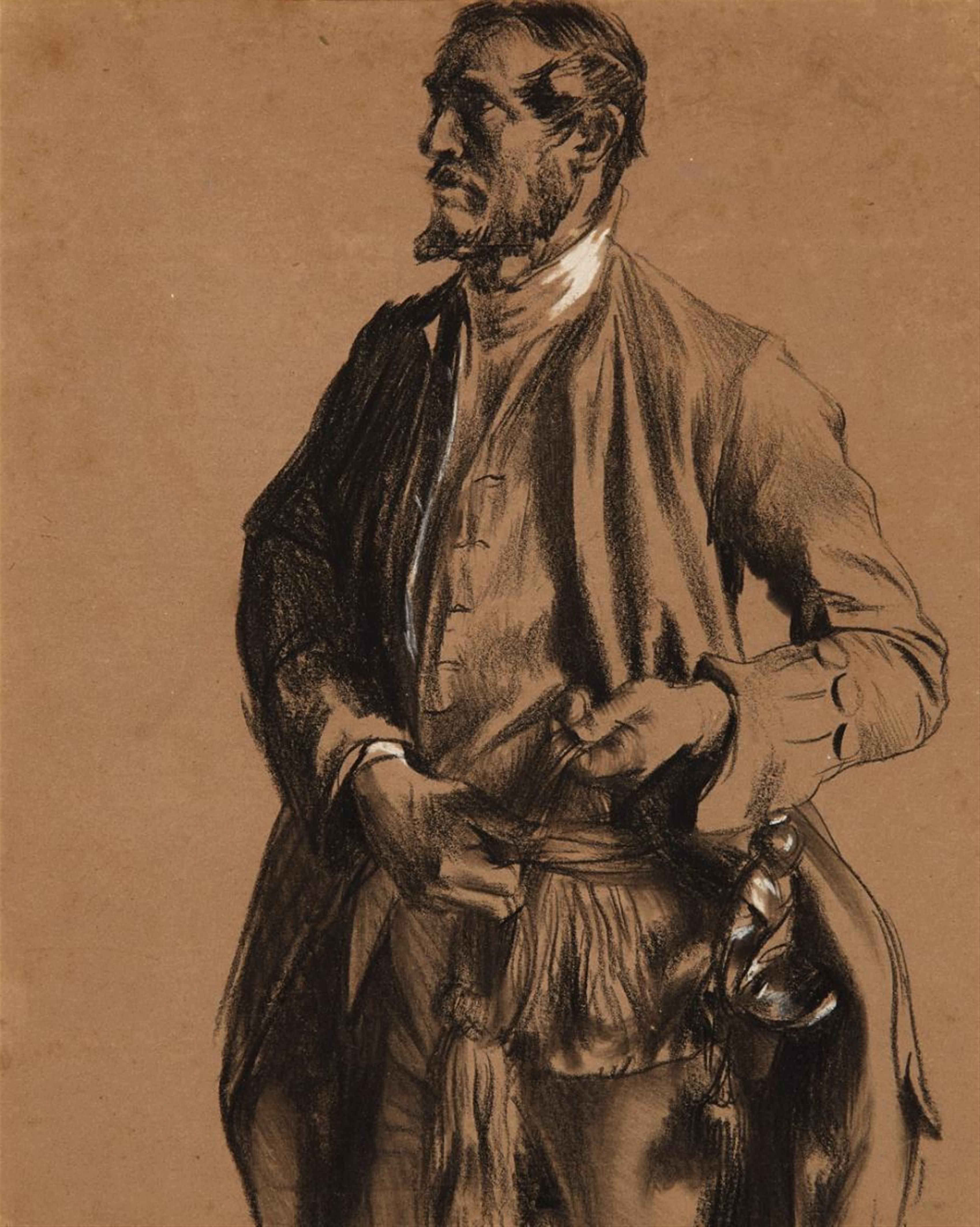 Adolph von Menzel - SKETCH FOR THE PORTRAIT OF THE GENERAL WINTERFELD - image-1