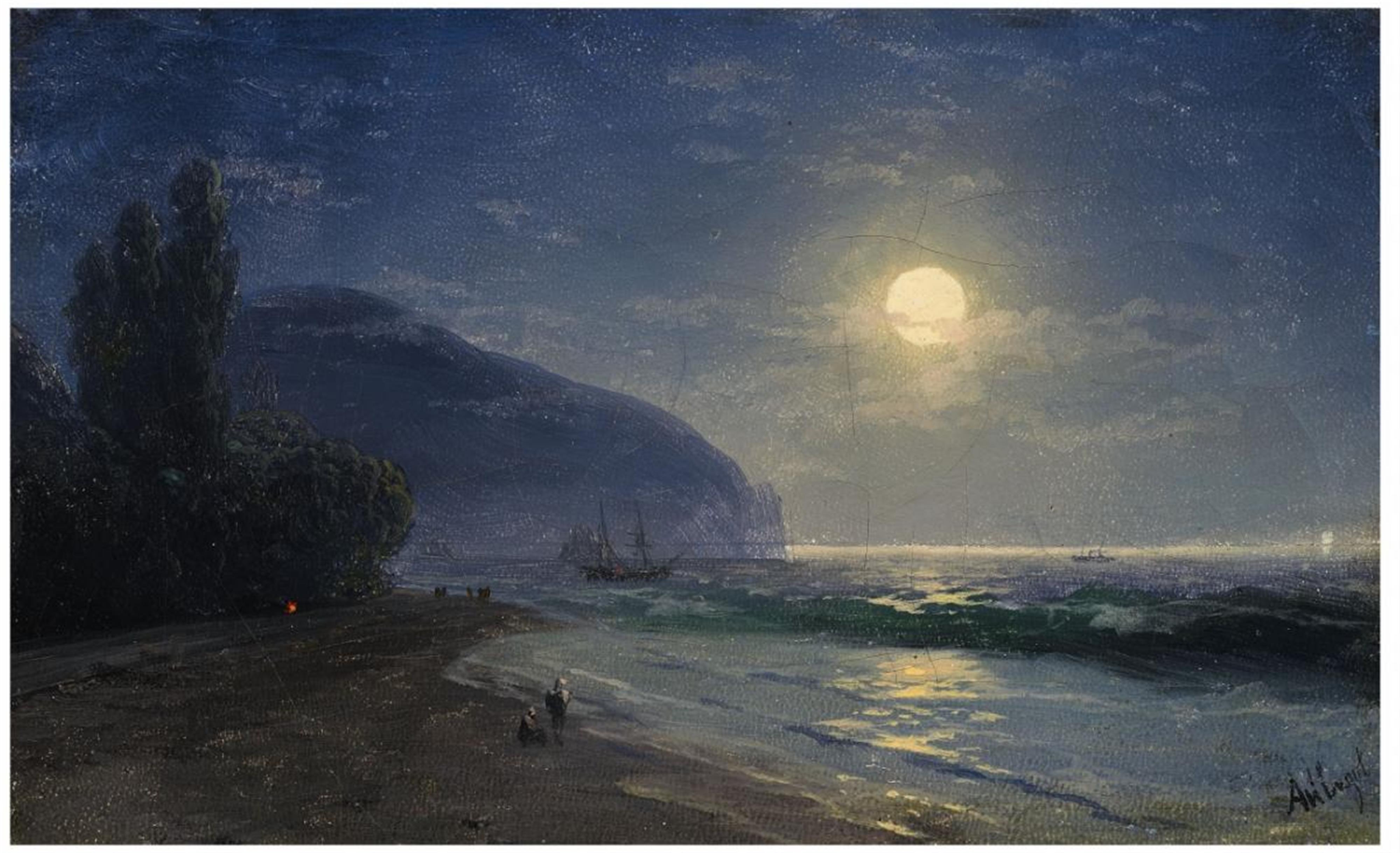 Iwan Konstantinowitsch Aivazovsky - A VIEW OF CRIMEA BY NIGHT - image-1