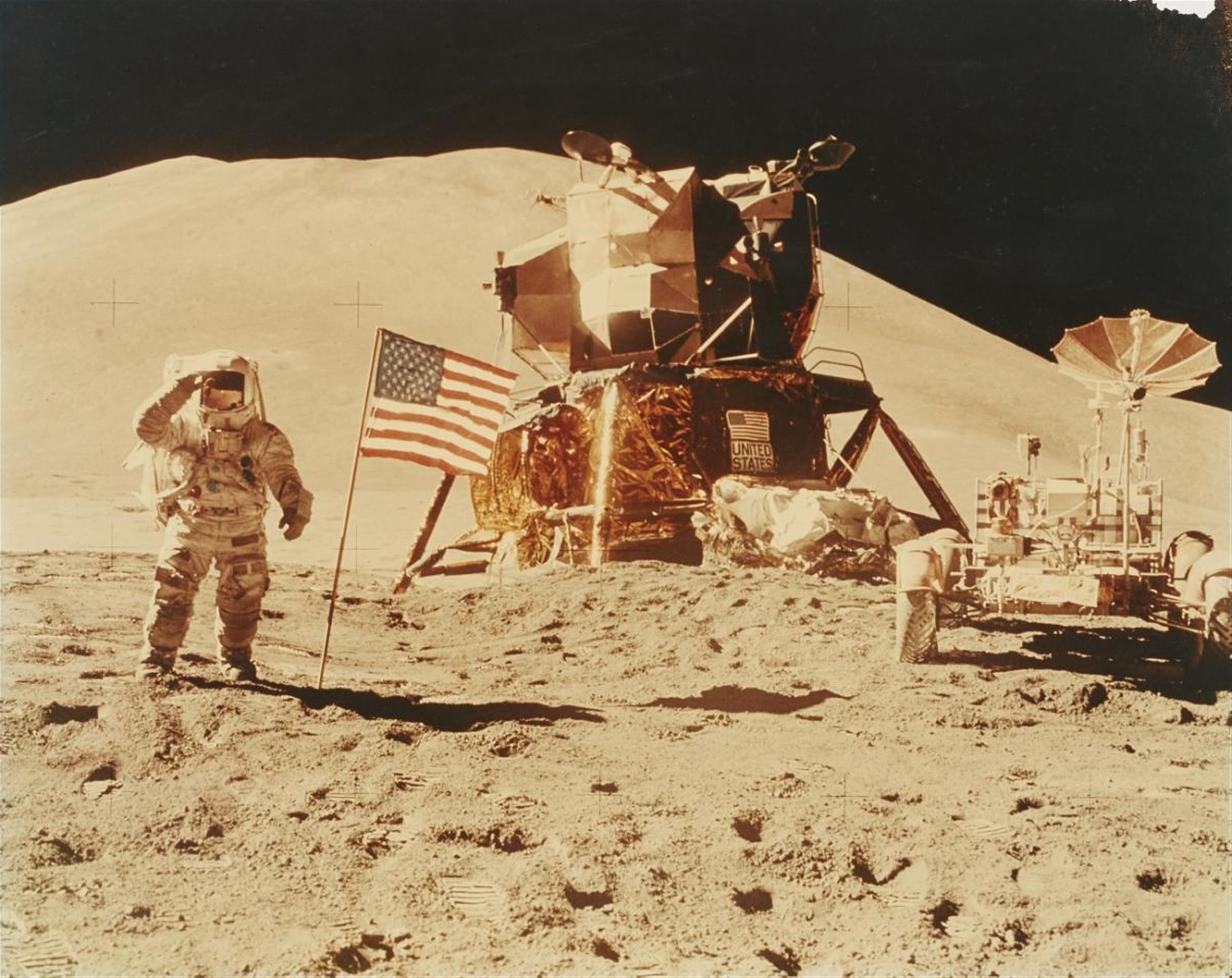 NASA - Astronaut James B. Irwin salutes the flag, Apollo 15 - image-1