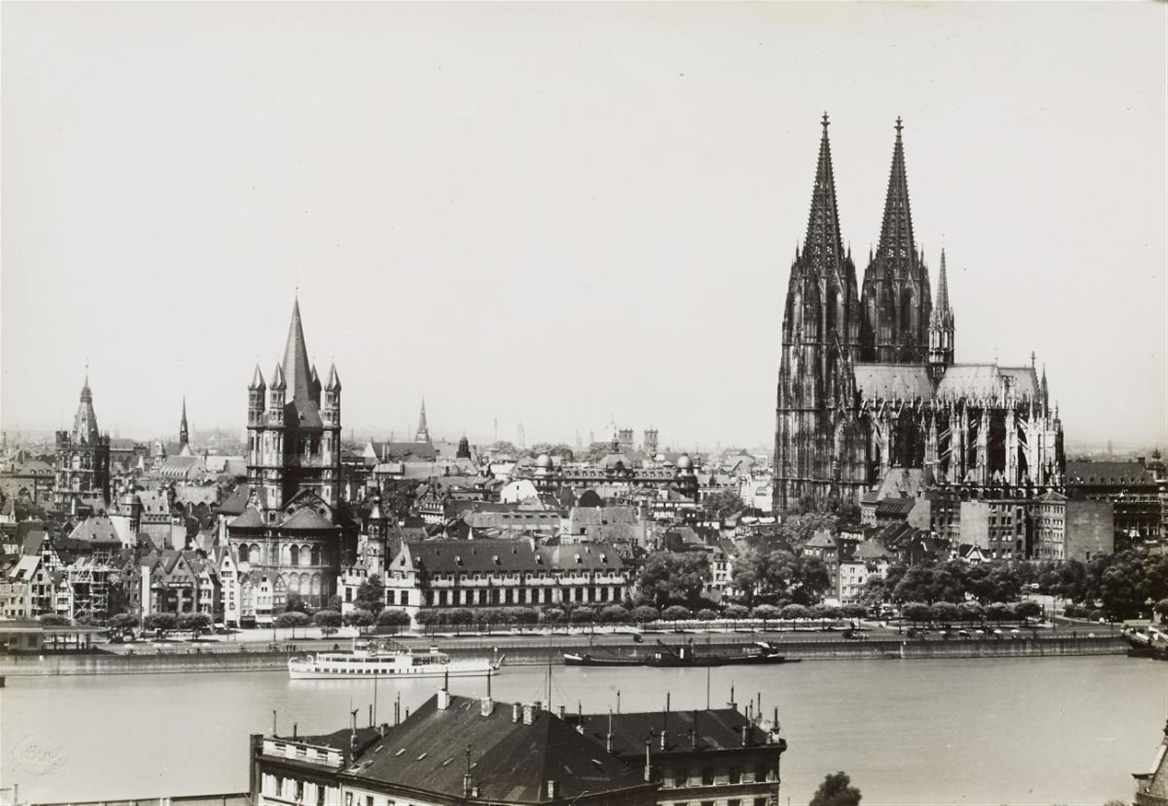 August Sander - Köln - Rheinufer mit Dom und St. Martin (Cologne, Rhine with Cathedral and St. Martin) - image-1