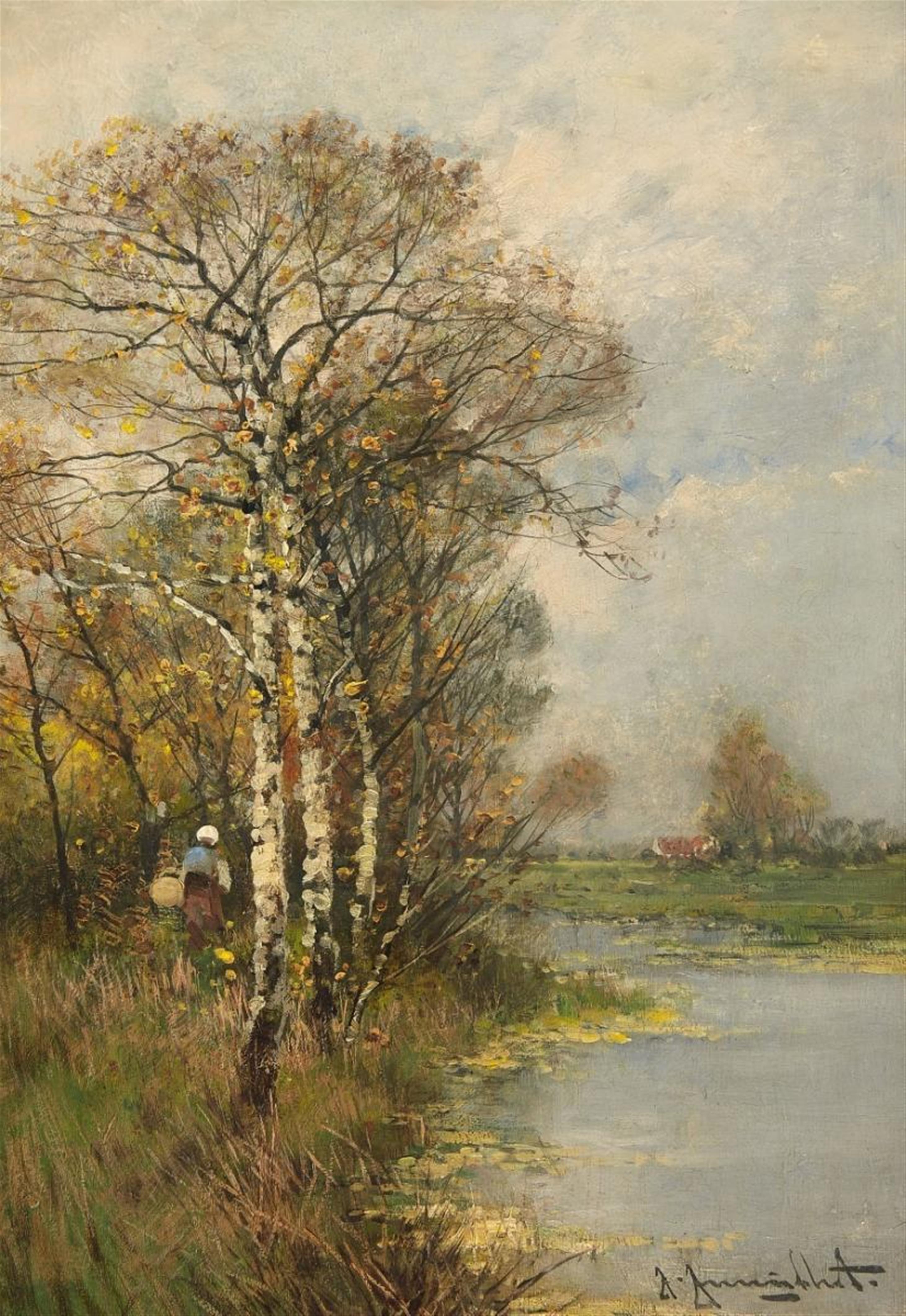 Johann Jungblut - A River Landscape in Autumn A River Landscape in Winter - image-1