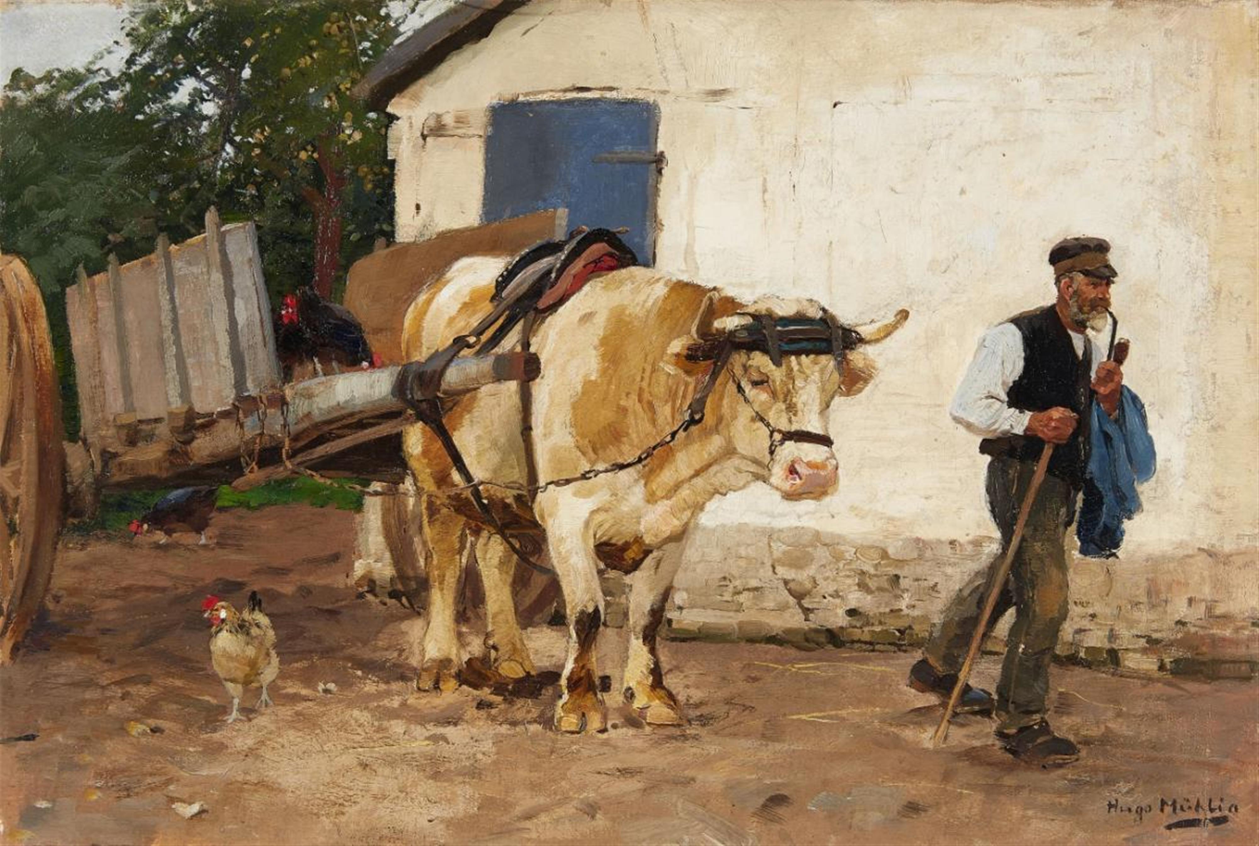 Hugo Mühlig - Farm with Ox Cart - image-1