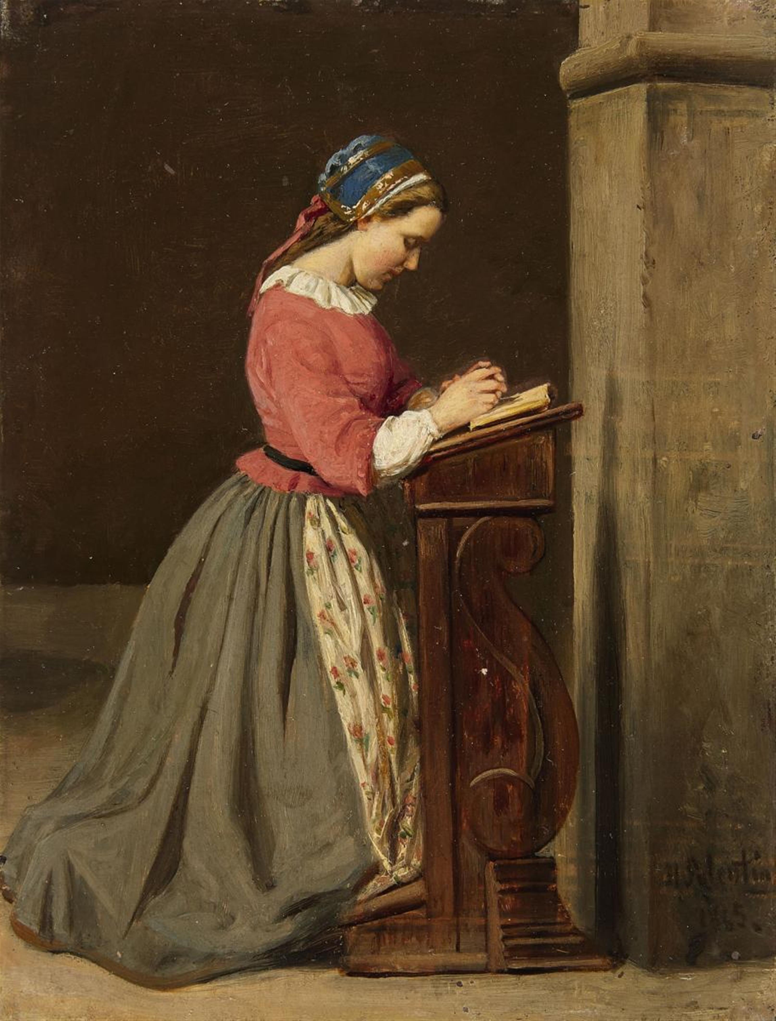 Hubert Salentin - Young Girl Praying - image-1