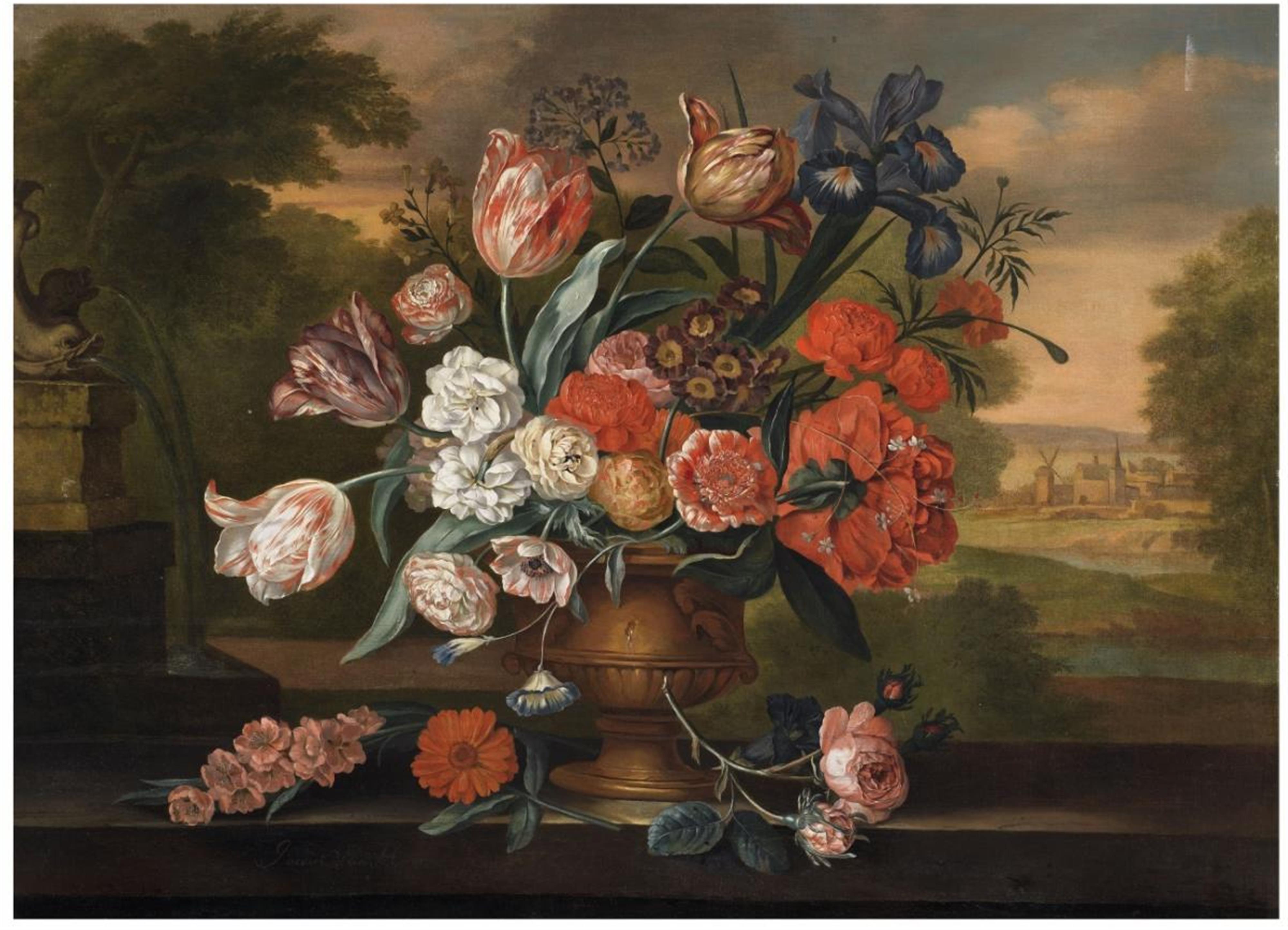 Jacob van Huysum - Flower Still Life - image-1