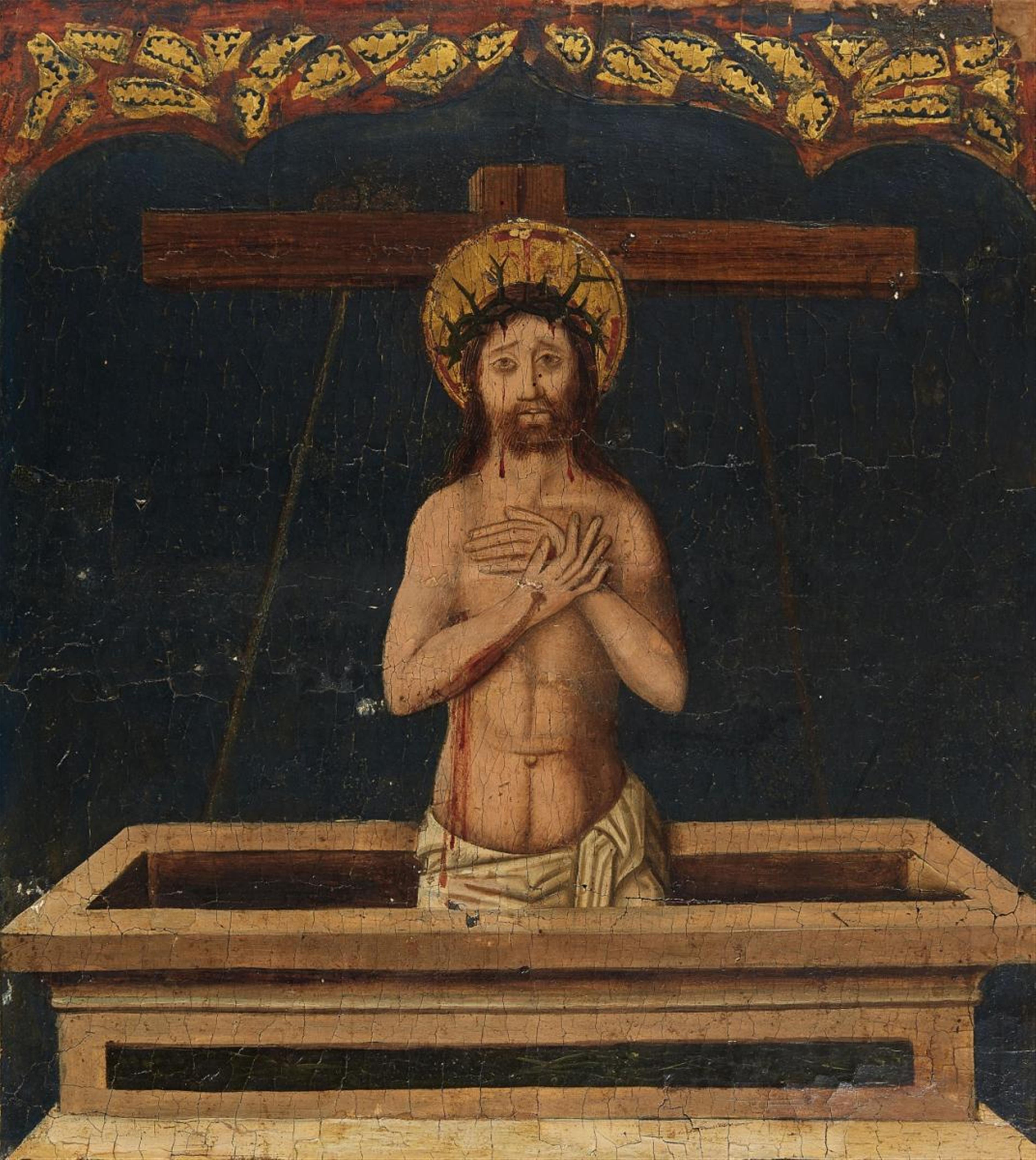 Probably Spanish School of the late 15th century - Christ as Man of Sorrows - image-1