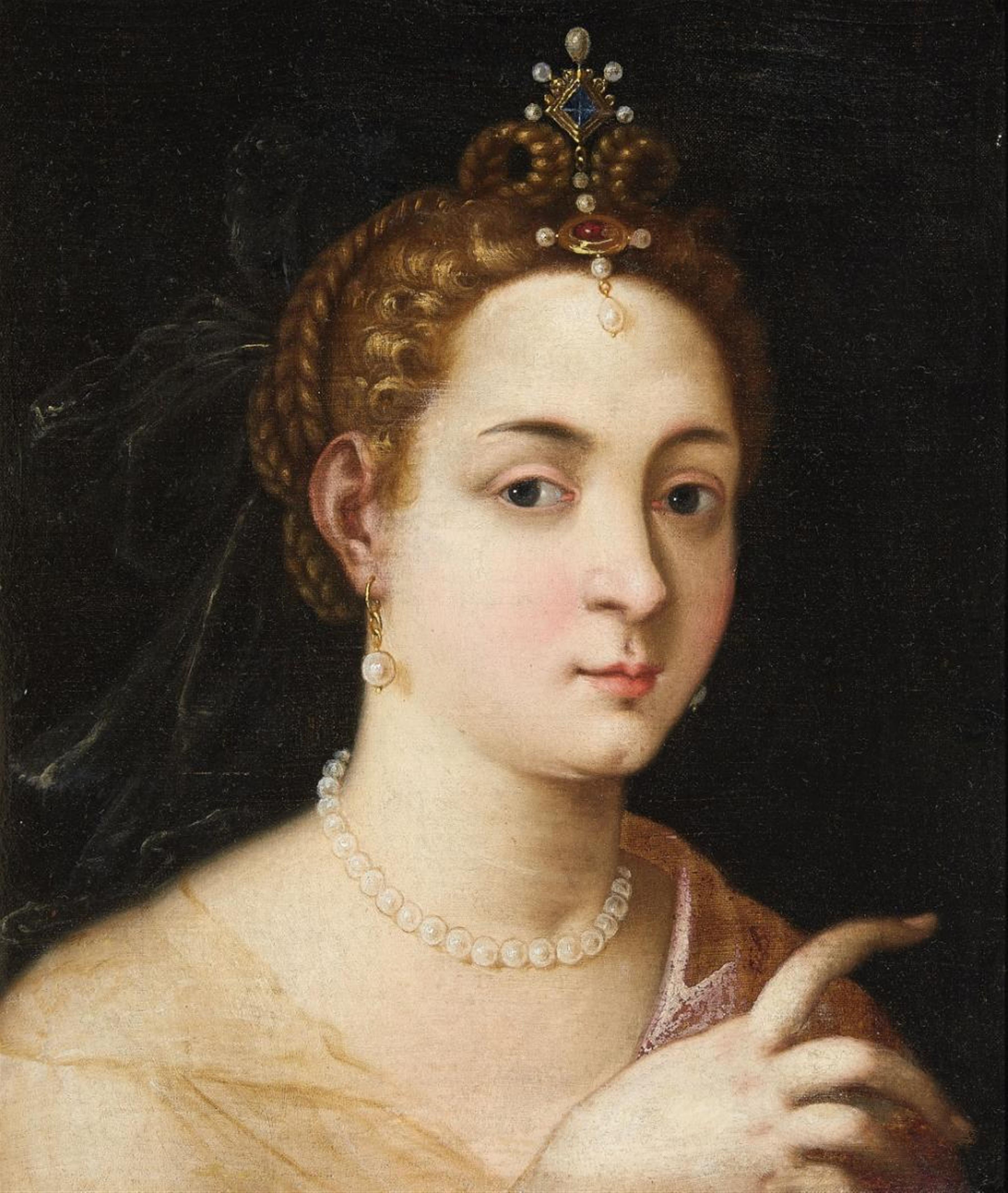 Wohl Venezianischer Meister des 16. Jahrhunderts - Bildnis einer Dame (Allegorie?) - image-1