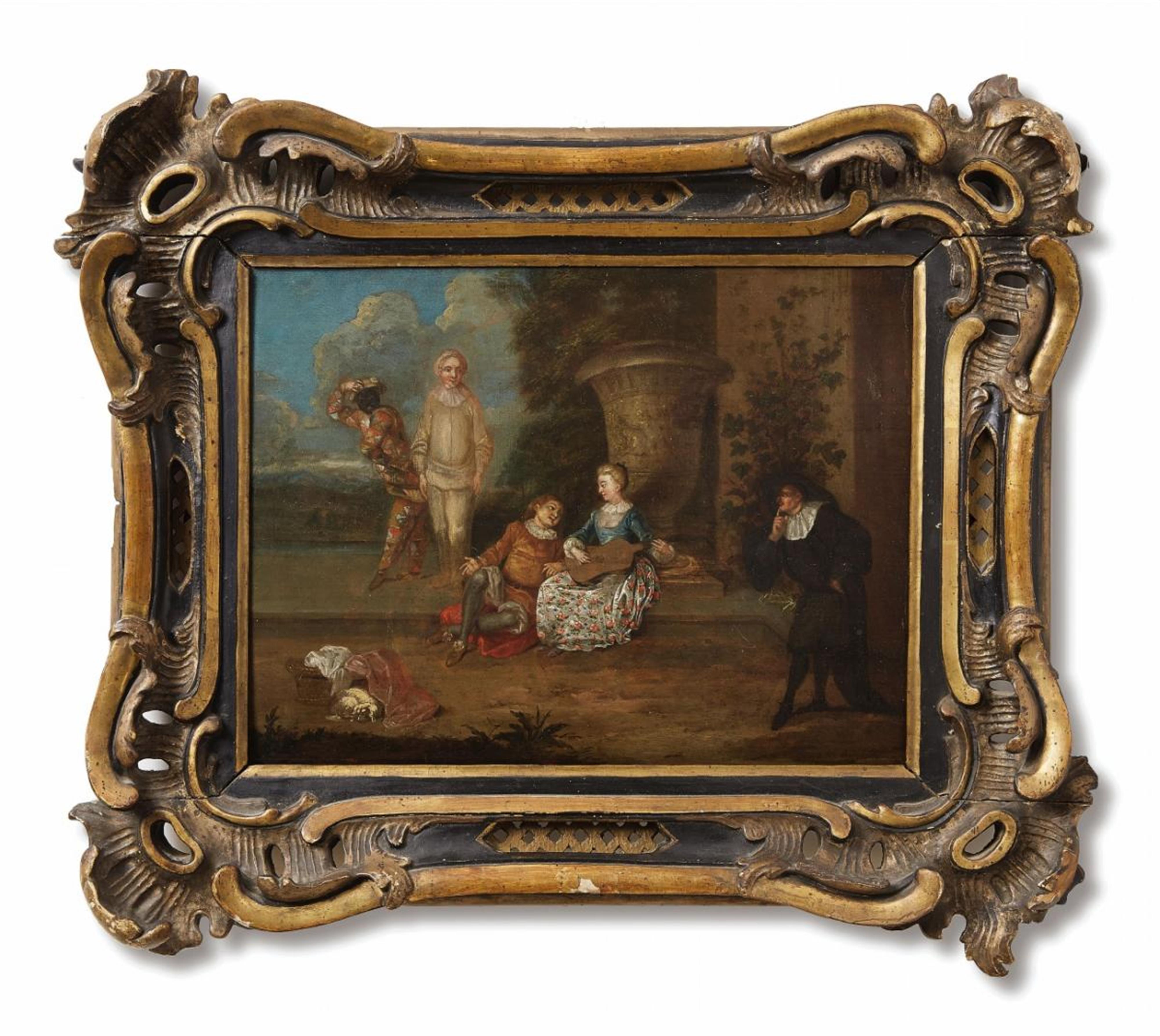 Deutscher Meister des 18. Jahrhunderts - Zwei Gemälde mit Szenen der Commedia dell'Arte - image-2