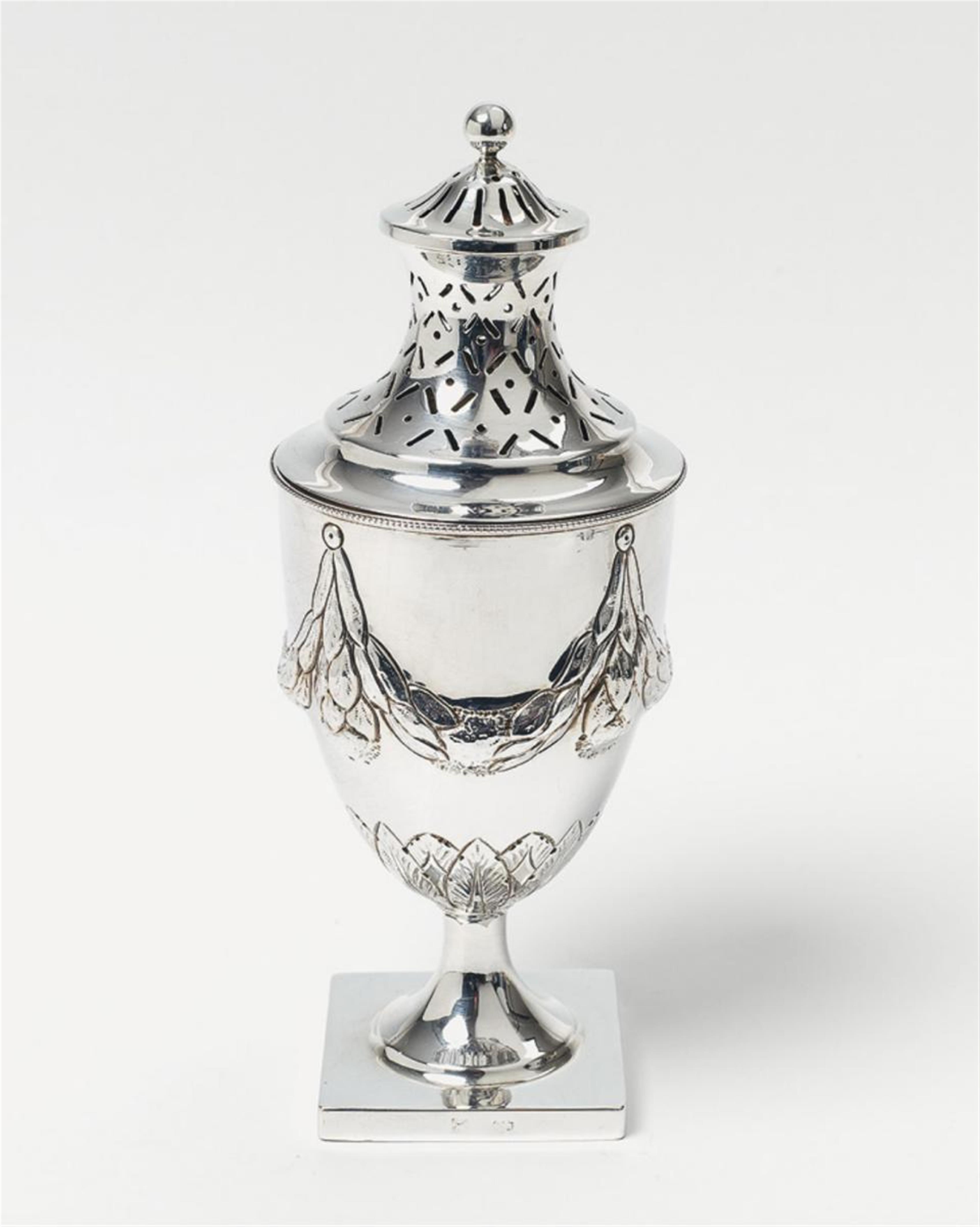 A Copenhagen silver sugar caster. Marks of Simon Levin, ca. 1820. - image-1