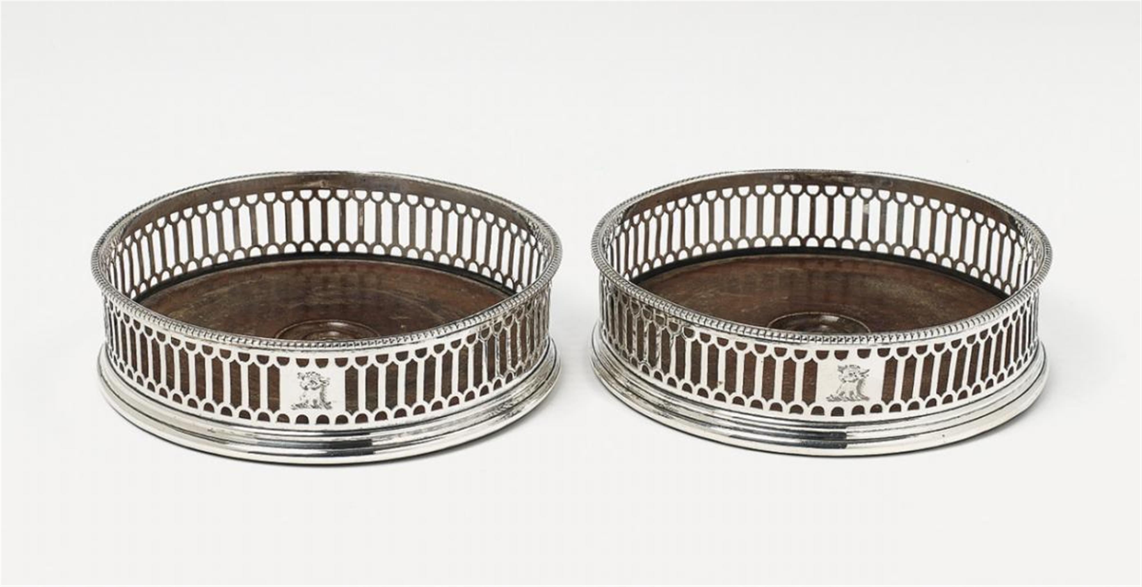 A pair of George III London silver coasters. Marks of Robert Hennell, 1774. - image-1