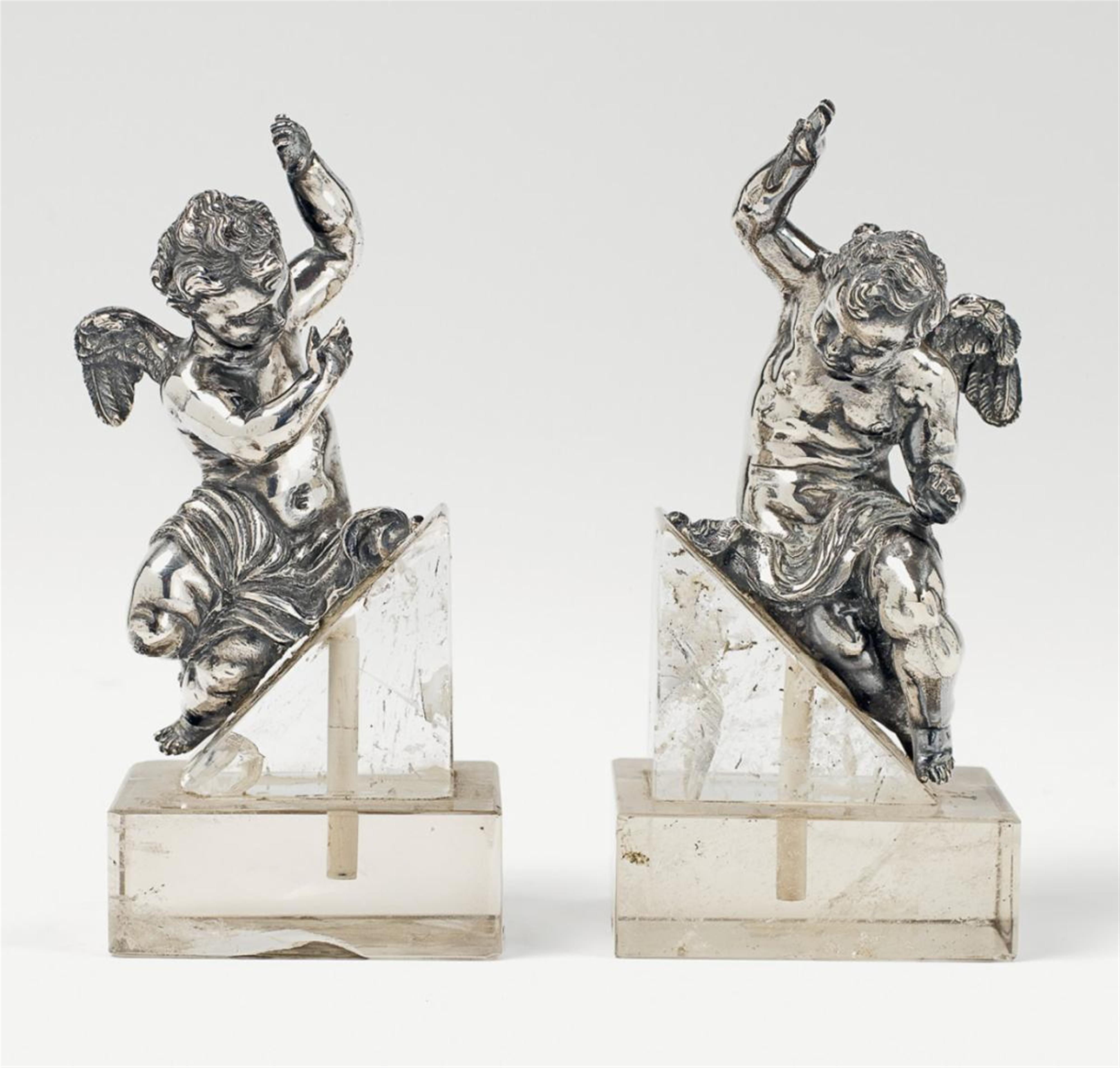 A pair of silver putti. Unmarked, probably South German, 17th C. - image-1