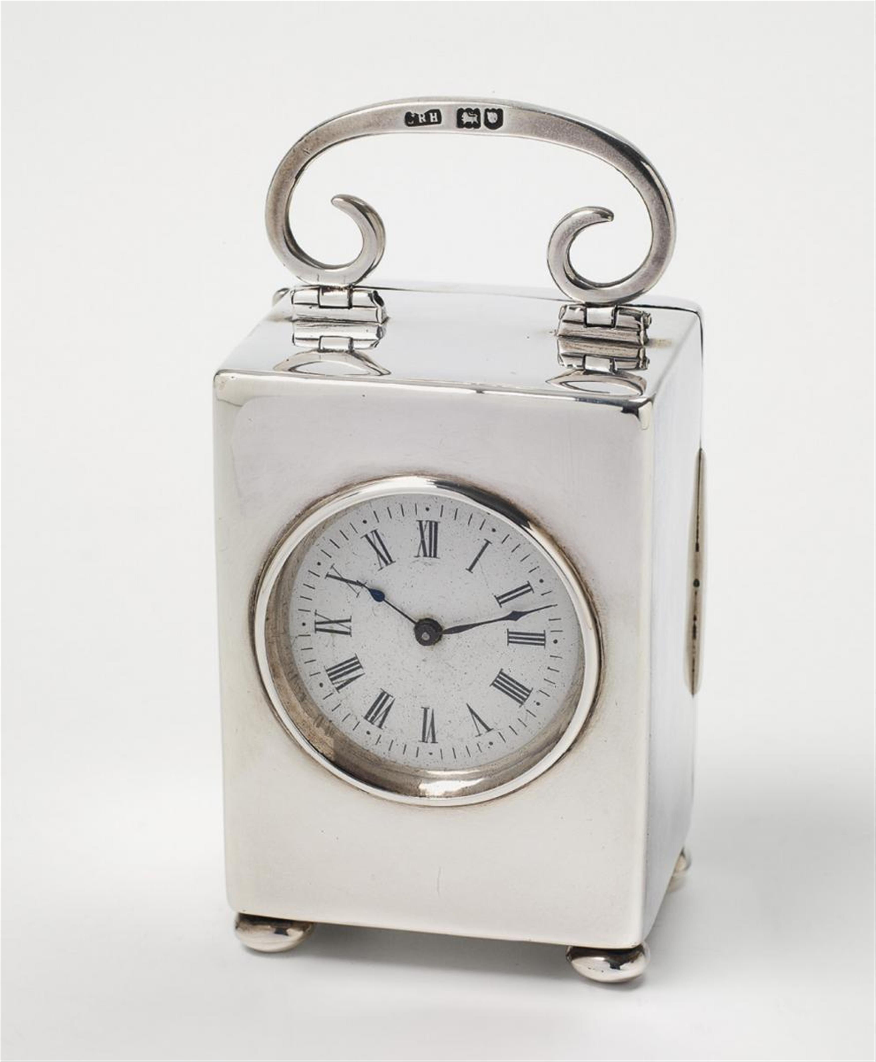 An Edward VII London silver travel clock. Marks of Josiah Rees Harris, 1905. - image-1