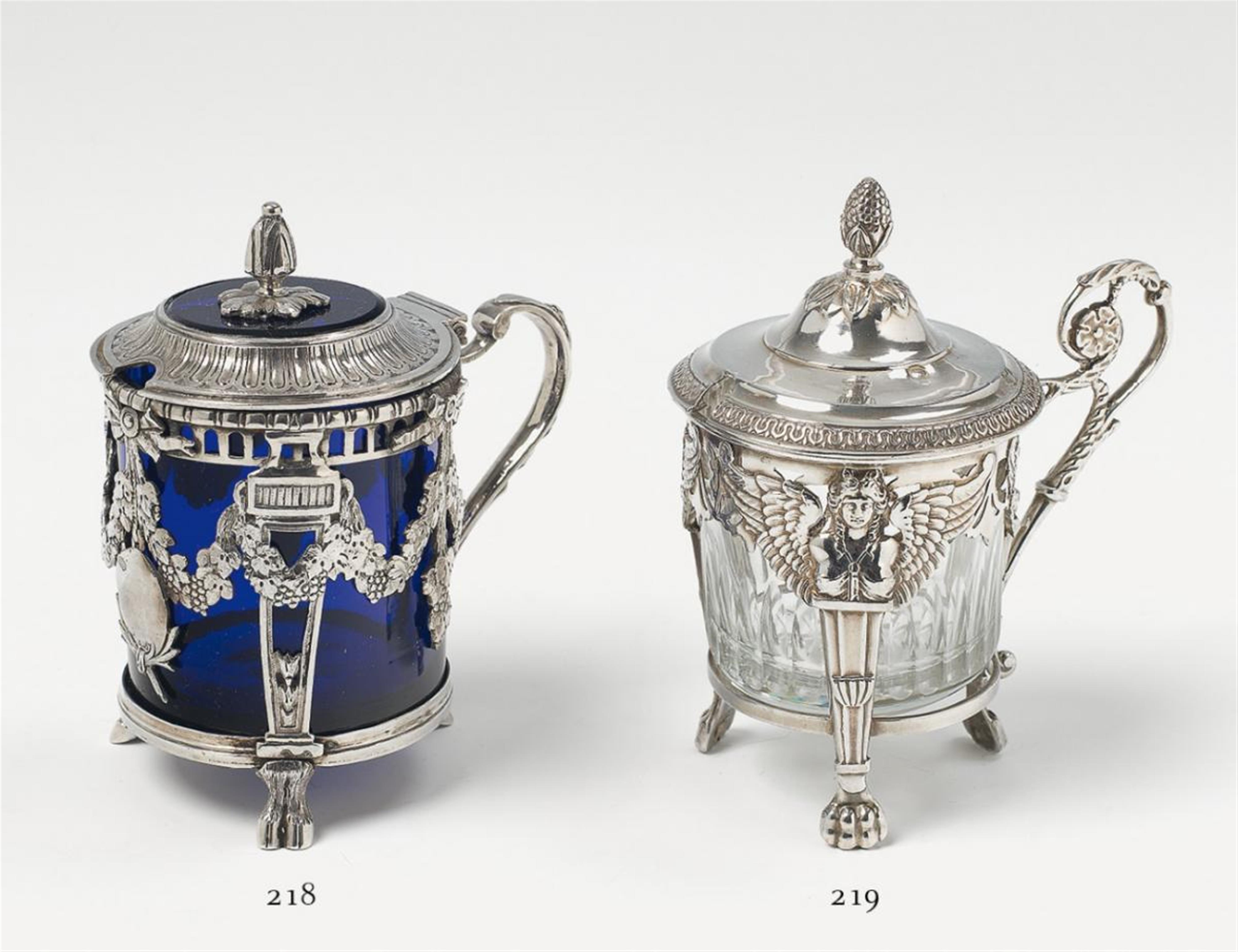A Paris silver mustard pot with a cut glass inset. Marks of Jean-Pierre-Nicolas Bibron, 1809 - 19. - image-1