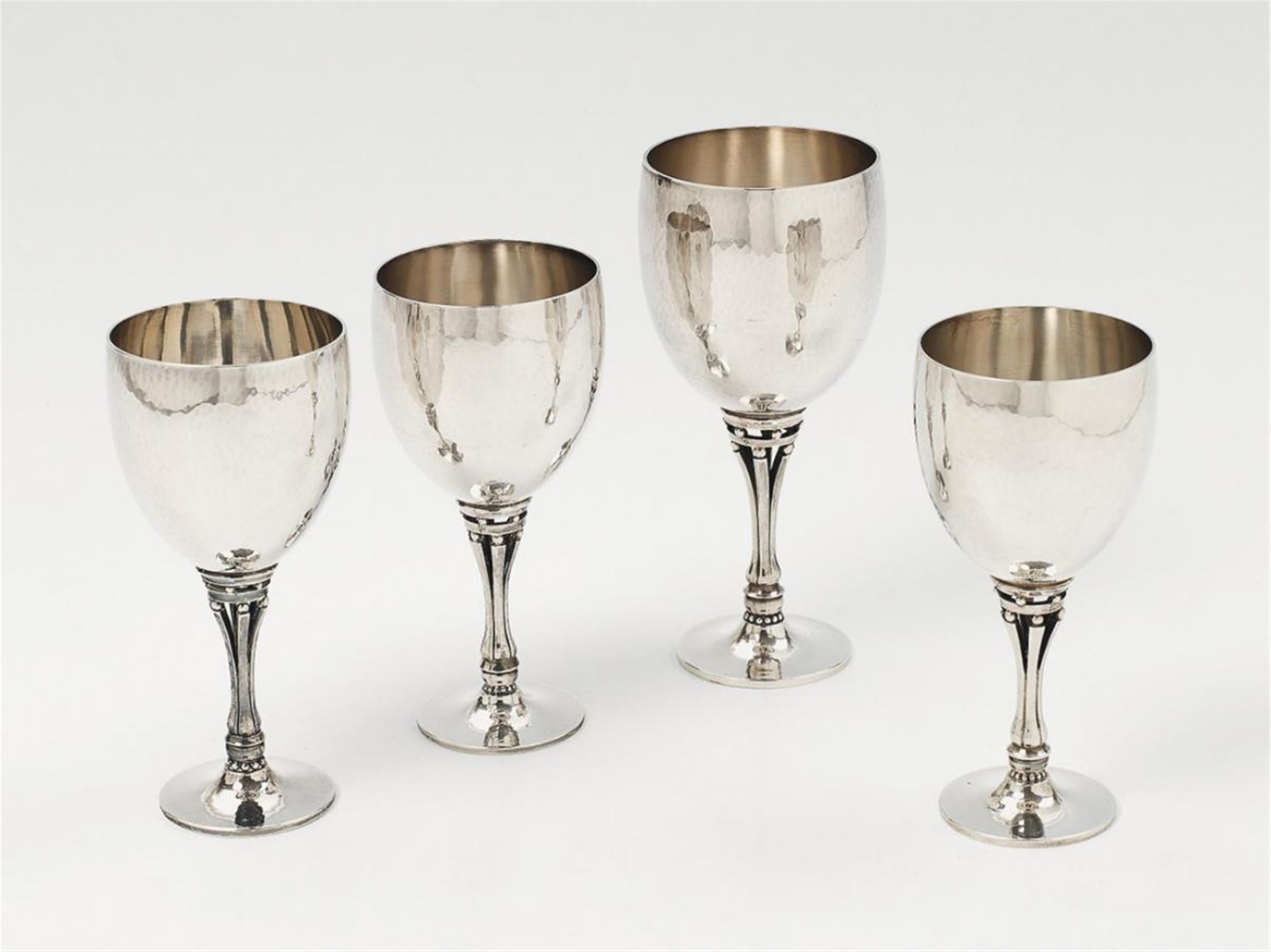 Four silver wine chalices no. 532. Design Harald Nielsen ca. 1928, made by Georg Jensen after 1945. - image-1