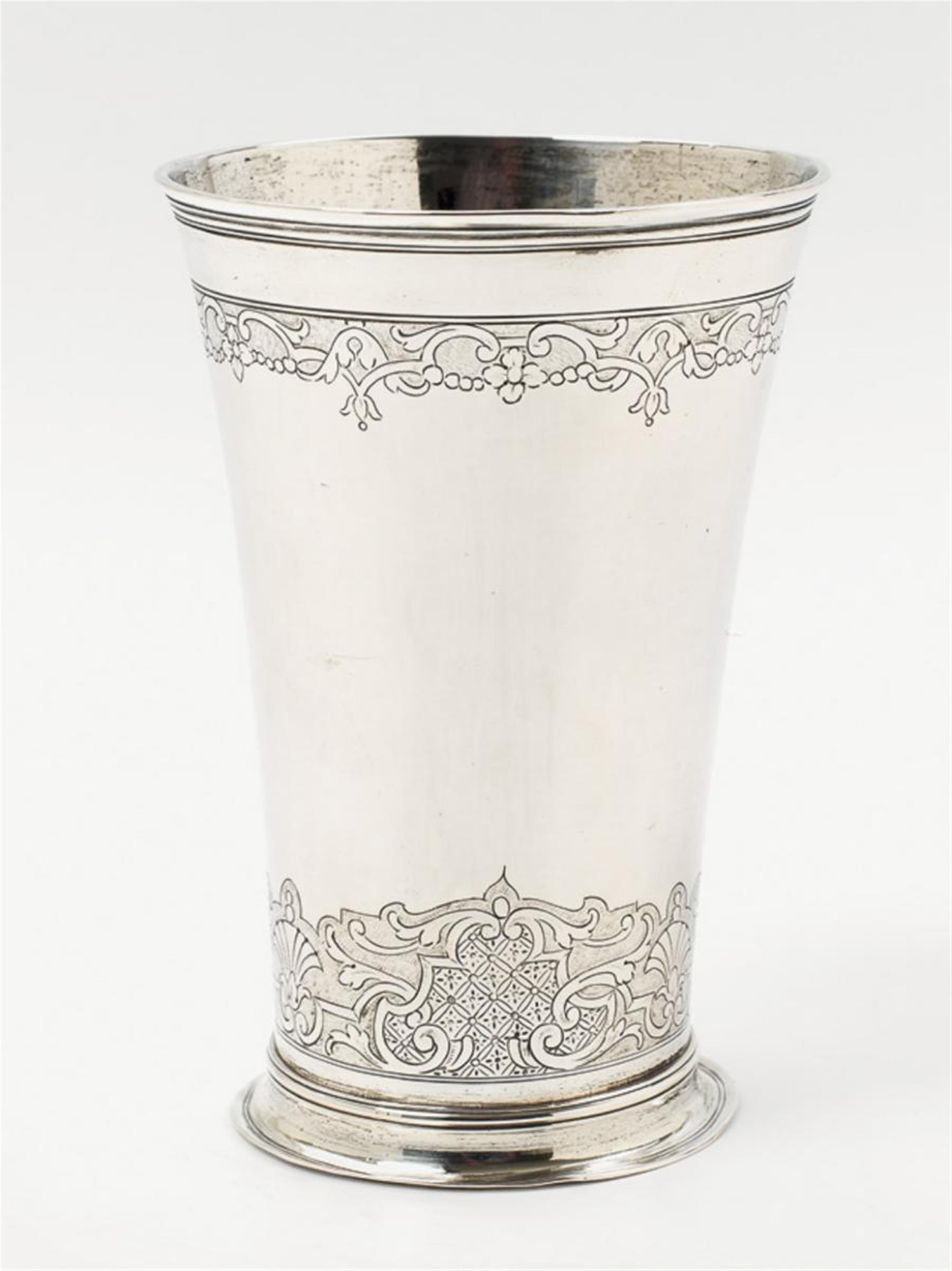 A régence Augsburg silver beaker. Marks of Philipp Stenglin, 1725 - 29. - image-1