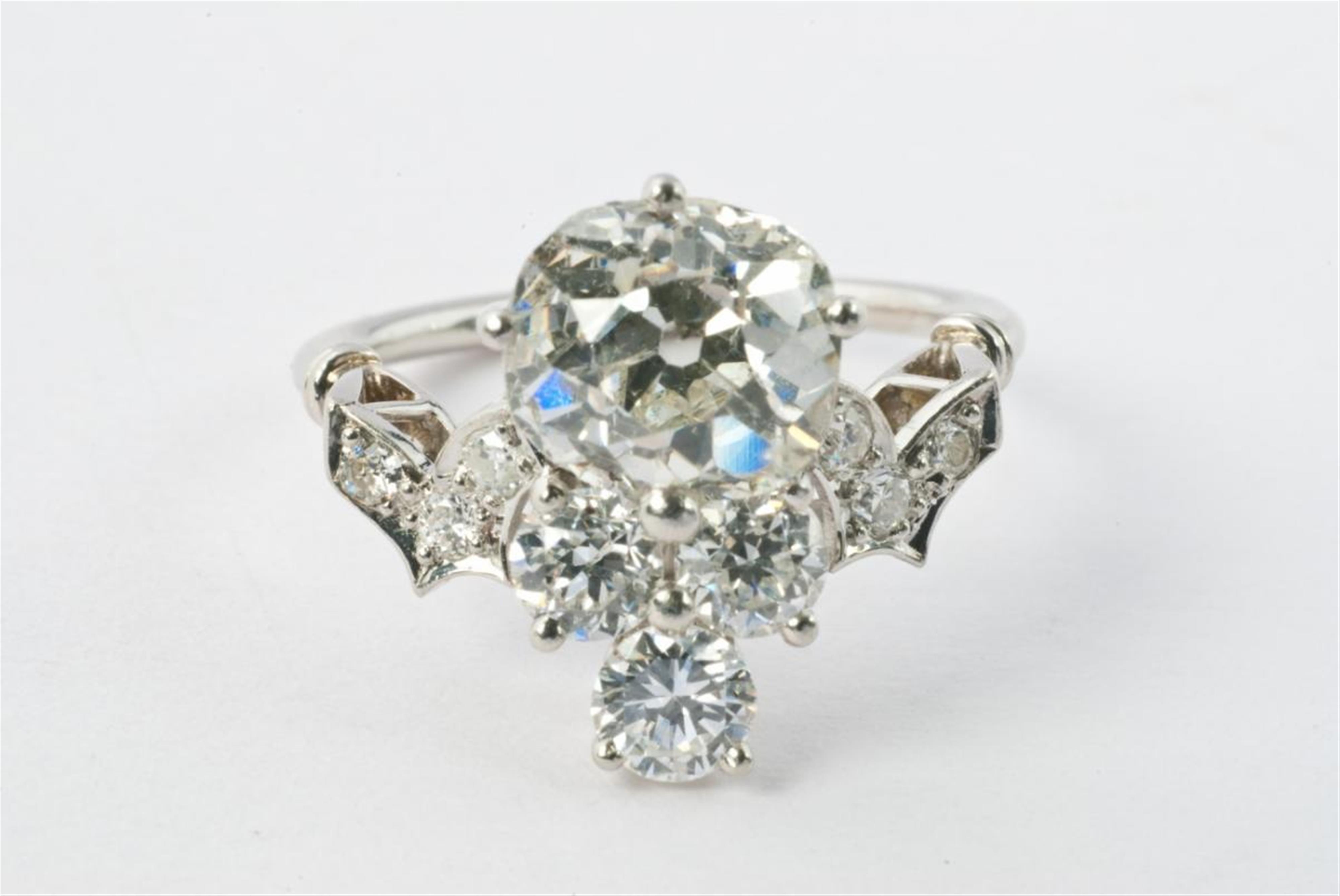 A diamond and platinum ring. - image-1